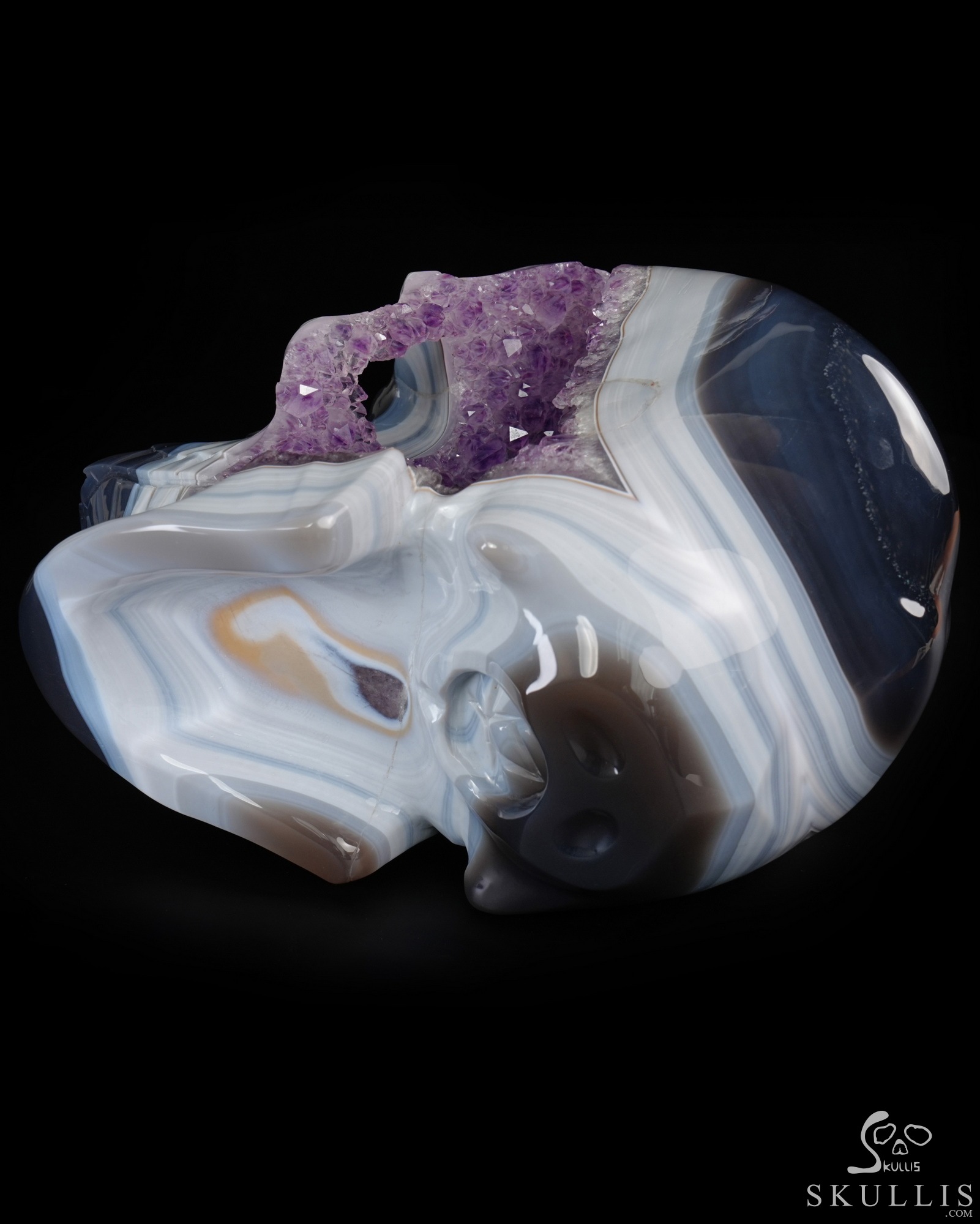 Aug 17, 2026 ACSAD (A Crystal Skull a Day) - Cosmic Snowfall - Lifesized 9.1" Agate Amethyst Geode Hand Carved Crystal Skull, Super Realistic, Crystal Healing Aug 17, 2026 ACSAD (A Crystal Skull a Day) - Cosmic Snowfall - Lifesized 9.1" Agate Amethyst Geode Hand Carved Crystal Skull, Super Realistic, Crystal Healing