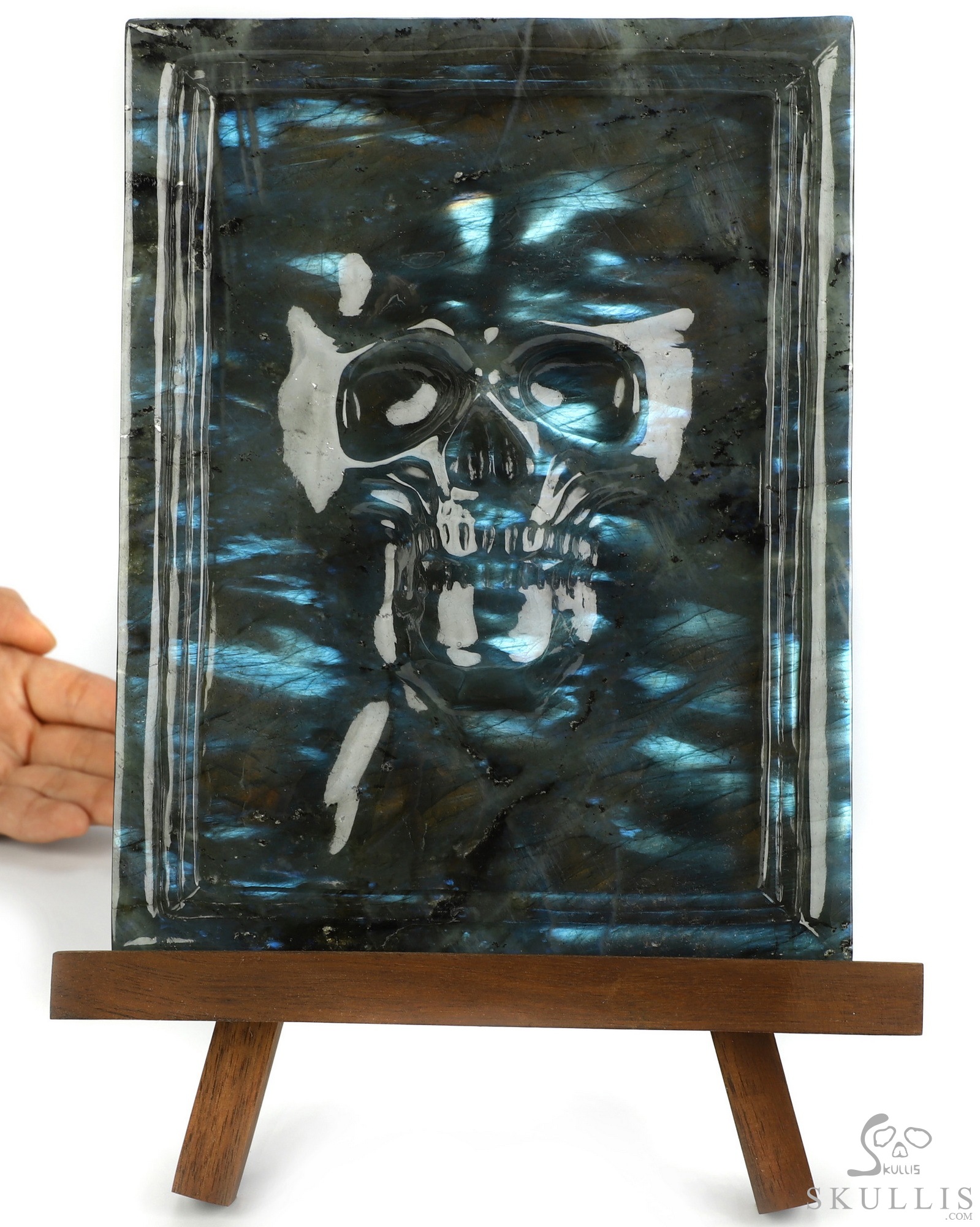 Oct 5, 2026 ACSAD (A Crystal Skull a Day) - The Mirror of Sombre Waters - 7.9" Labradorite Hand Carved Crystal Skull Fine Art Sculpture, Crystal Healing Oct 5, 2026 ACSAD (A Crystal Skull a Day) - The Mirror of Sombre Waters - 7.9" Labradorite Hand Carved Crystal Skull Fine Art Sculpture, Crystal Healing