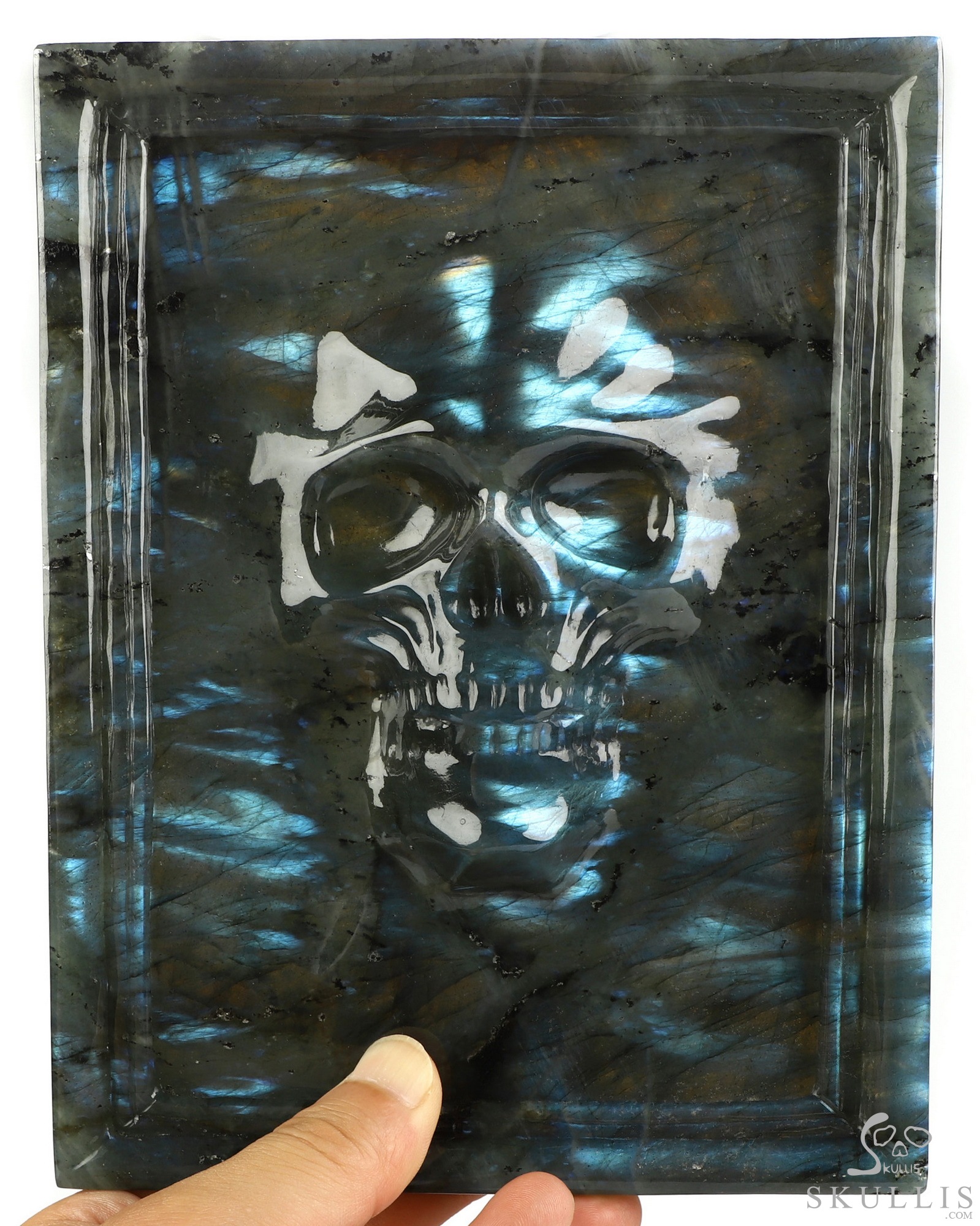 Oct 5, 2026 ACSAD (A Crystal Skull a Day) - The Mirror of Sombre Waters - 7.9" Labradorite Hand Carved Crystal Skull Fine Art Sculpture, Crystal Healing Oct 5, 2026 ACSAD (A Crystal Skull a Day) - The Mirror of Sombre Waters - 7.9" Labradorite Hand Carved Crystal Skull Fine Art Sculpture, Crystal Healing