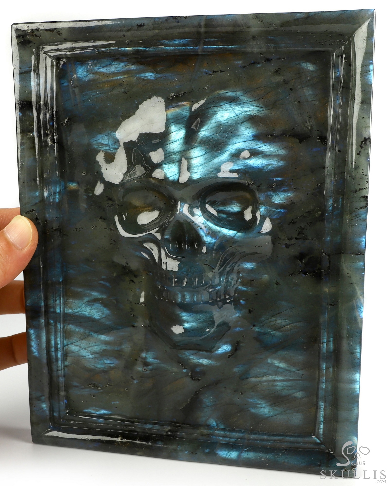 Oct 5, 2026 ACSAD (A Crystal Skull a Day) - The Mirror of Sombre Waters - 7.9" Labradorite Hand Carved Crystal Skull Fine Art Sculpture, Crystal Healing Oct 5, 2026 ACSAD (A Crystal Skull a Day) - The Mirror of Sombre Waters - 7.9" Labradorite Hand Carved Crystal Skull Fine Art Sculpture, Crystal Healing