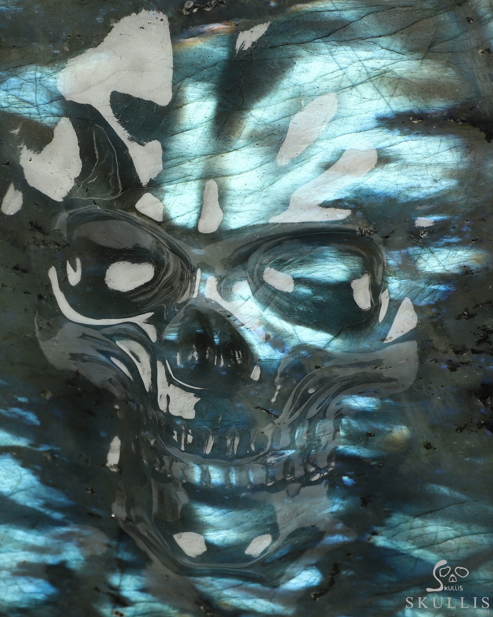 Oct 5, 2026 ACSAD (A Crystal Skull a Day) - The Mirror of Sombre Waters - 7.9" Labradorite Hand Carved Crystal Skull Fine Art Sculpture, Crystal Healing Oct 5, 2026 ACSAD (A Crystal Skull a Day) - The Mirror of Sombre Waters - 7.9" Labradorite Hand Carved Crystal Skull Fine Art Sculpture, Crystal Healing