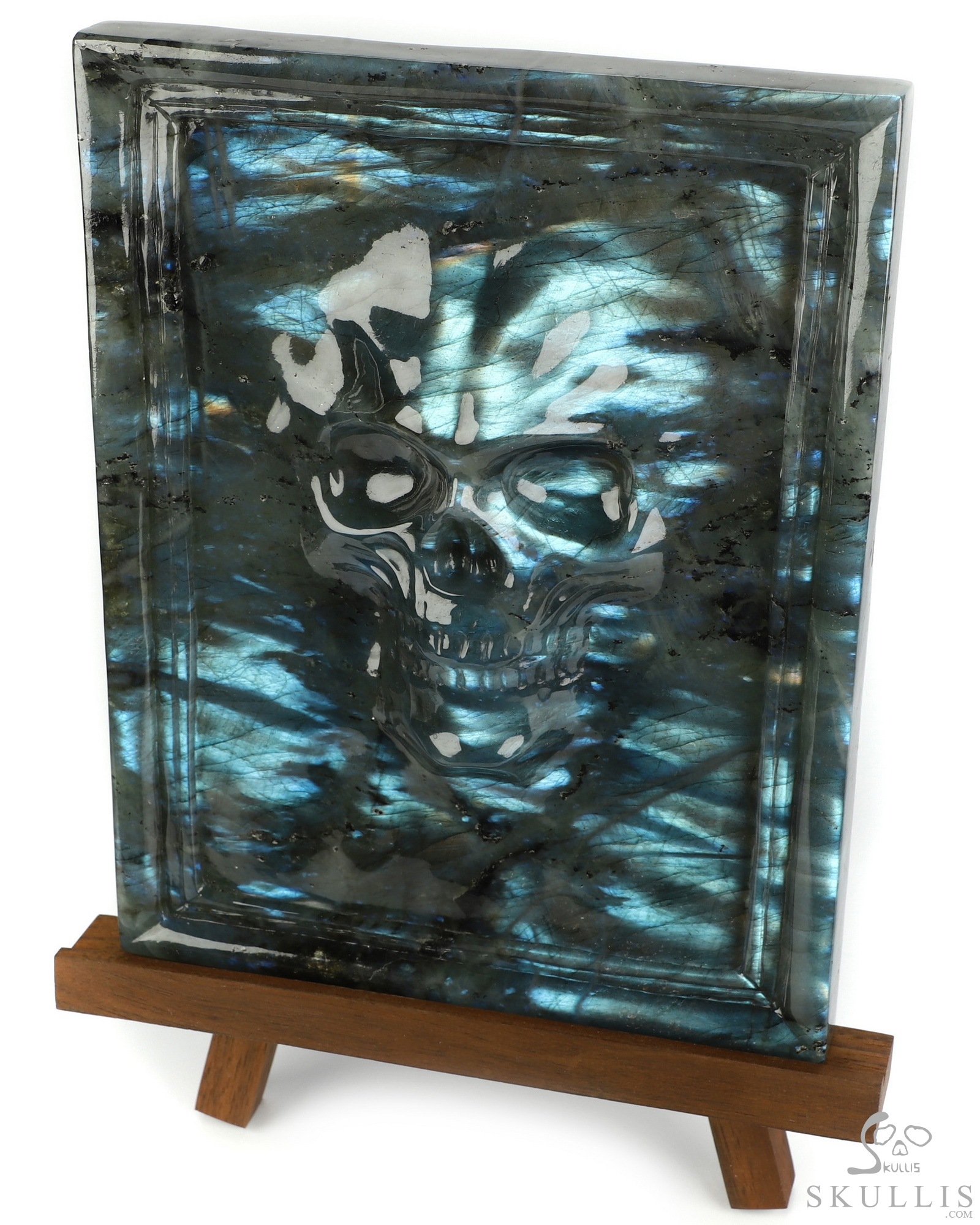 Oct 5, 2026 ACSAD (A Crystal Skull a Day) - The Mirror of Sombre Waters - 7.9" Labradorite Hand Carved Crystal Skull Fine Art Sculpture, Crystal Healing Oct 5, 2026 ACSAD (A Crystal Skull a Day) - The Mirror of Sombre Waters - 7.9" Labradorite Hand Carved Crystal Skull Fine Art Sculpture, Crystal Healing
