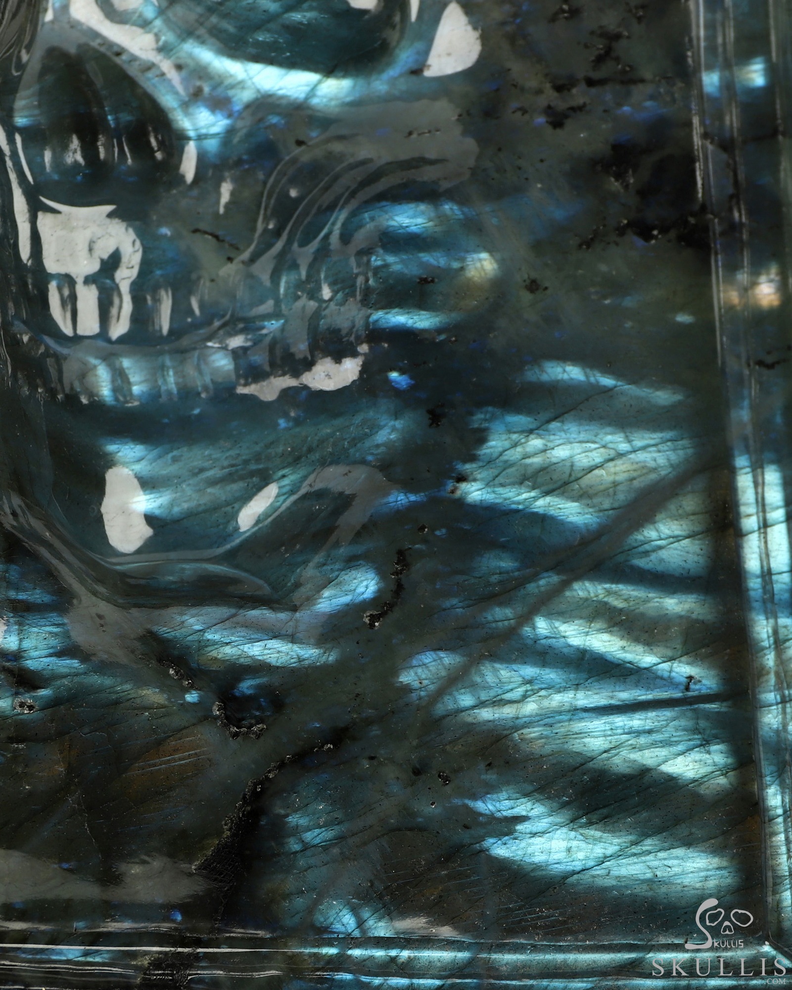 Oct 5, 2026 ACSAD (A Crystal Skull a Day) - The Mirror of Sombre Waters - 7.9" Labradorite Hand Carved Crystal Skull Fine Art Sculpture, Crystal Healing Oct 5, 2026 ACSAD (A Crystal Skull a Day) - The Mirror of Sombre Waters - 7.9" Labradorite Hand Carved Crystal Skull Fine Art Sculpture, Crystal Healing