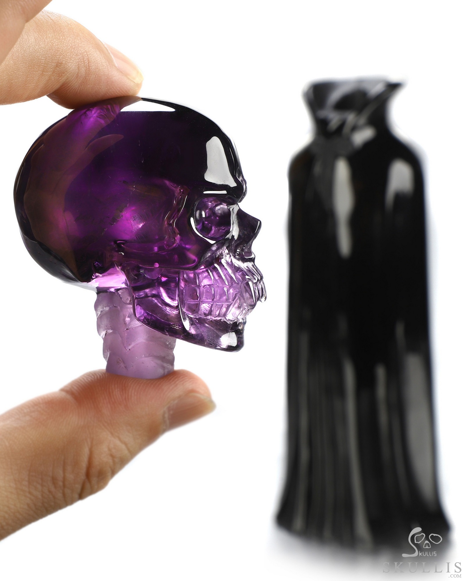 Aug 8, 2026 ACSAD (A Crystal Skull a Day) - The Eternal Count - 9.7" Carved Amethyst & Obsidian Crystal Skull Fine Art Sculpture, Crystal Healing Aug 8, 2026 ACSAD (A Crystal Skull a Day) - The Eternal Count - 9.7" Carved Amethyst & Obsidian Crystal Skull Fine Art Sculpture, Crystal Healing