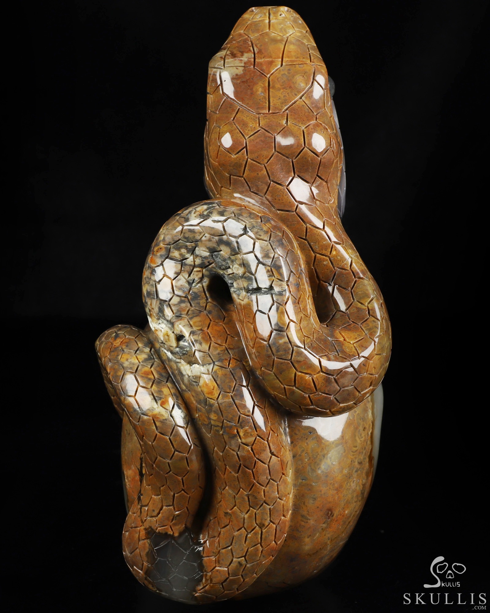 Aug 9, 2026 ACSAD (A Crystal Skull a Day) - The Guardian of Eden - 8.3" Carved Dinosaur Egg Agate Serpent & Crystal Skull Sculpture With Labradorite Eyes, Crystal Healing Aug 9, 2026 ACSAD (A Crystal Skull a Day) - The Guardian of Eden - 8.3" Carved Dinosaur Egg Agate Serpent & Crystal Skull Sculpture With Labradorite Eyes, Crystal Healing