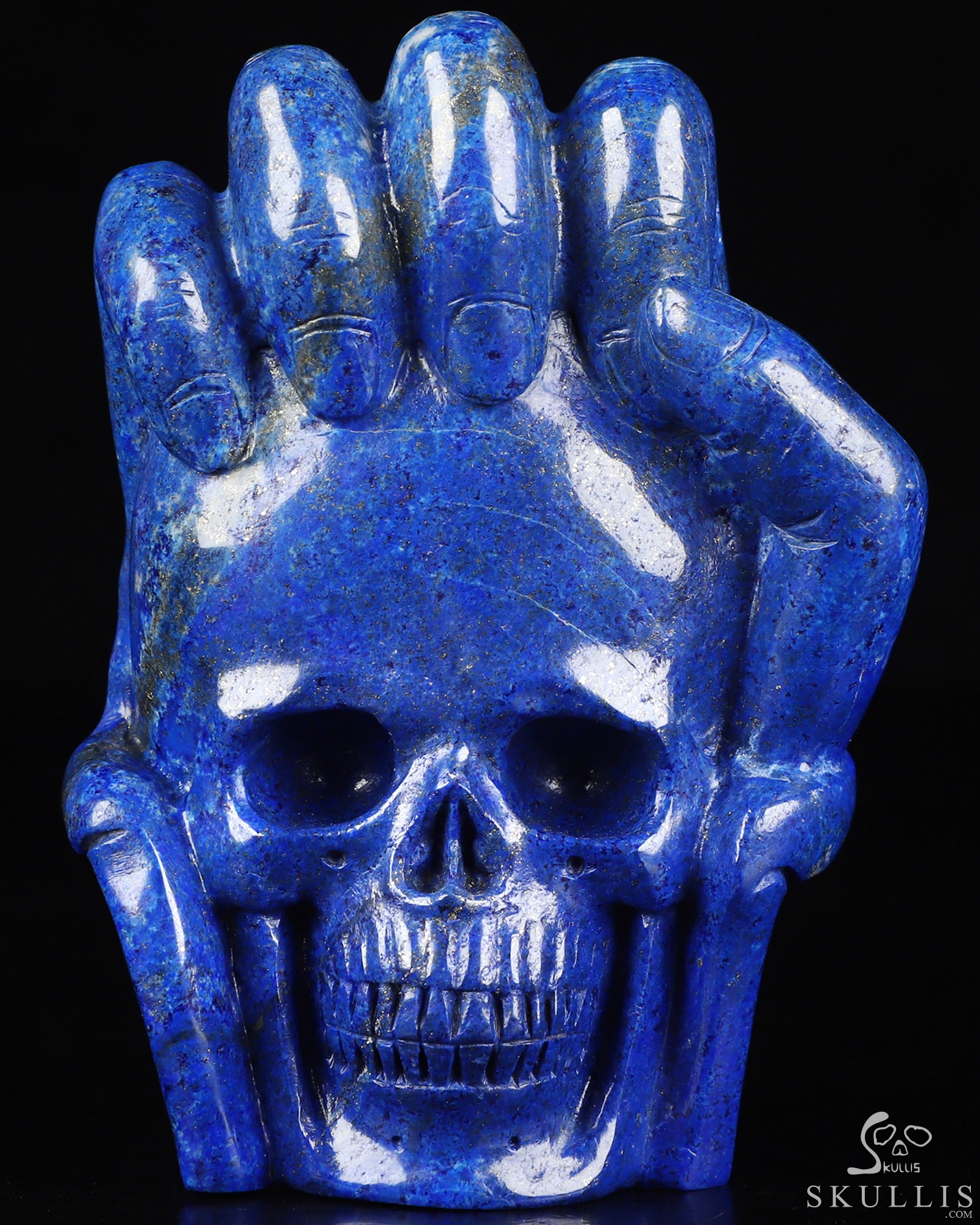 4.3" Lapis Lazuli Hand Carved Crystal Skull Fine Art Sculpture, Crystal Healing 4.3" Lapis Lazuli Hand Carved Crystal Skull Fine Art Sculpture, Crystal Healing