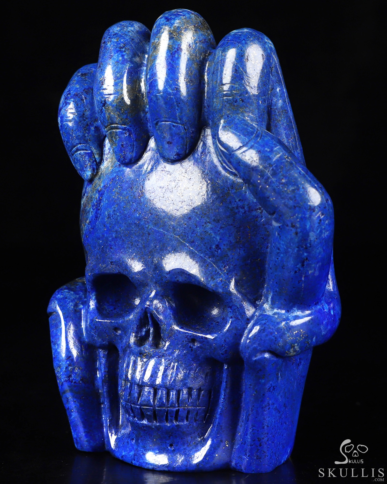 4.3" Lapis Lazuli Hand Carved Crystal Skull Fine Art Sculpture, Crystal Healing 4.3" Lapis Lazuli Hand Carved Crystal Skull Fine Art Sculpture, Crystal Healing