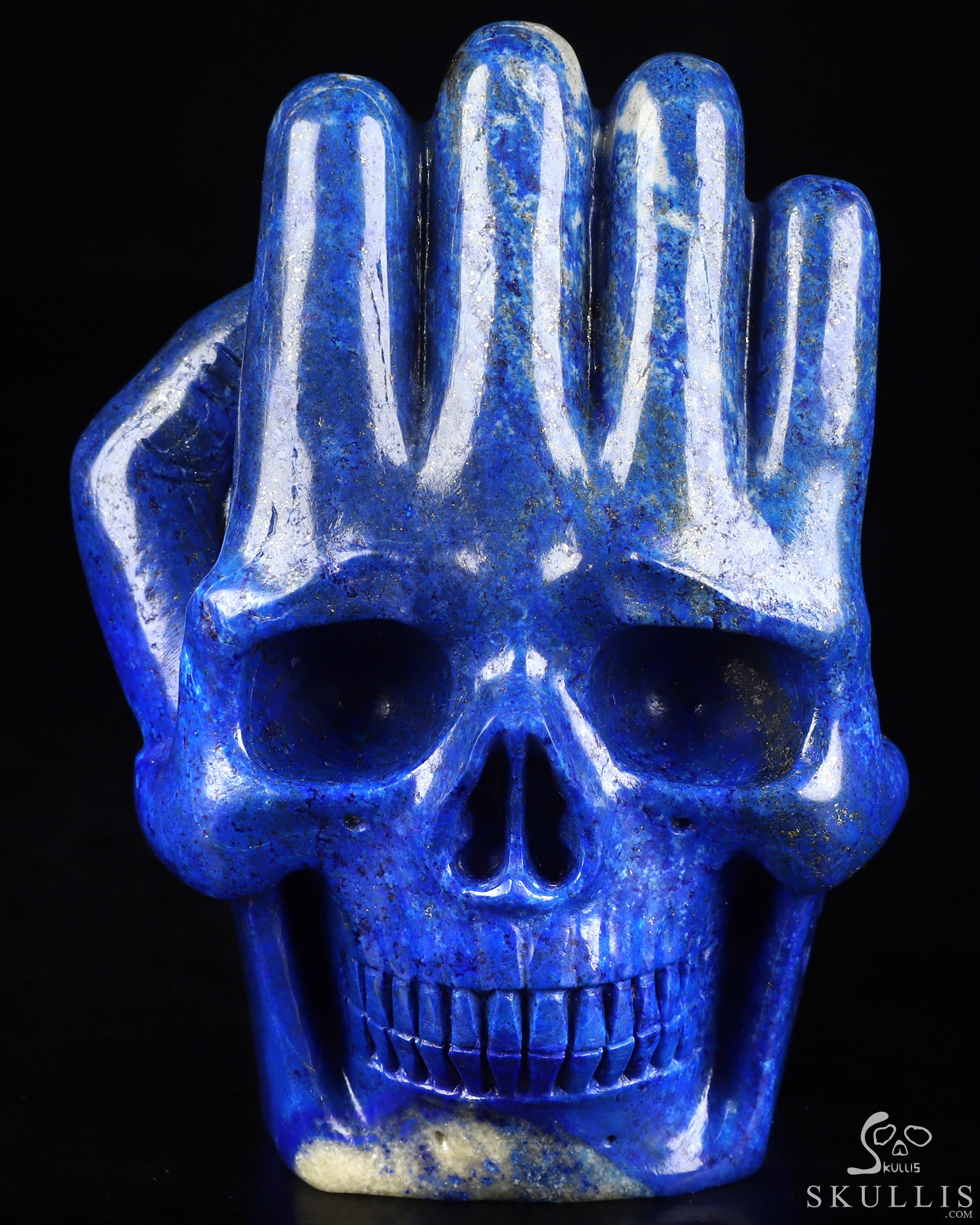 4.3" Lapis Lazuli Hand Carved Crystal Skull Fine Art Sculpture, Crystal Healing 4.3" Lapis Lazuli Hand Carved Crystal Skull Fine Art Sculpture, Crystal Healing