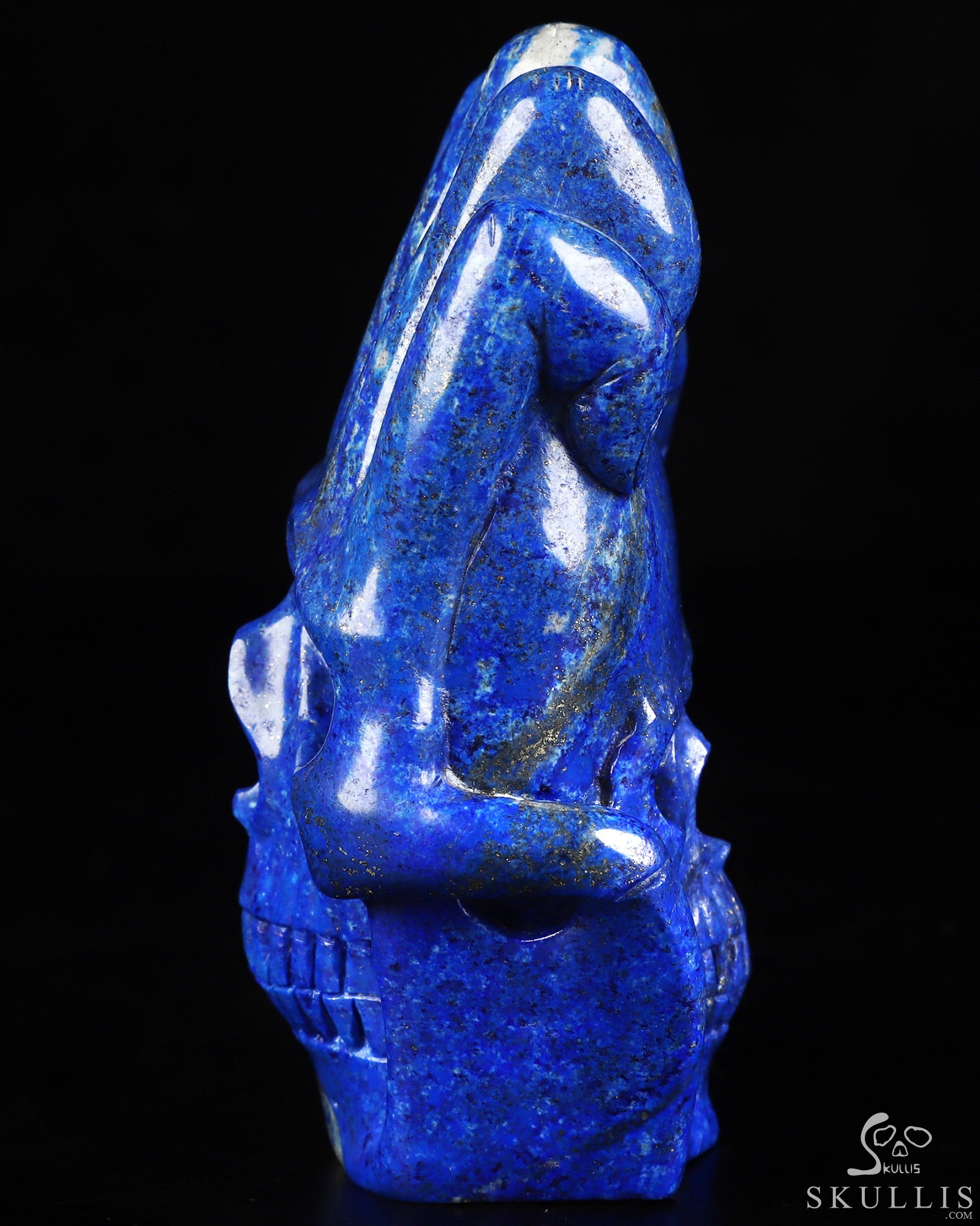4.3" Lapis Lazuli Hand Carved Crystal Skull Fine Art Sculpture, Crystal Healing 4.3" Lapis Lazuli Hand Carved Crystal Skull Fine Art Sculpture, Crystal Healing