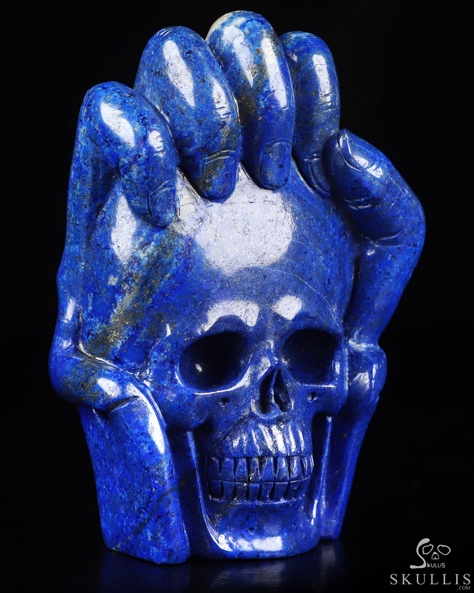 4.3" Lapis Lazuli Hand Carved Crystal Skull Fine Art Sculpture, Crystal Healing 4.3" Lapis Lazuli Hand Carved Crystal Skull Fine Art Sculpture, Crystal Healing