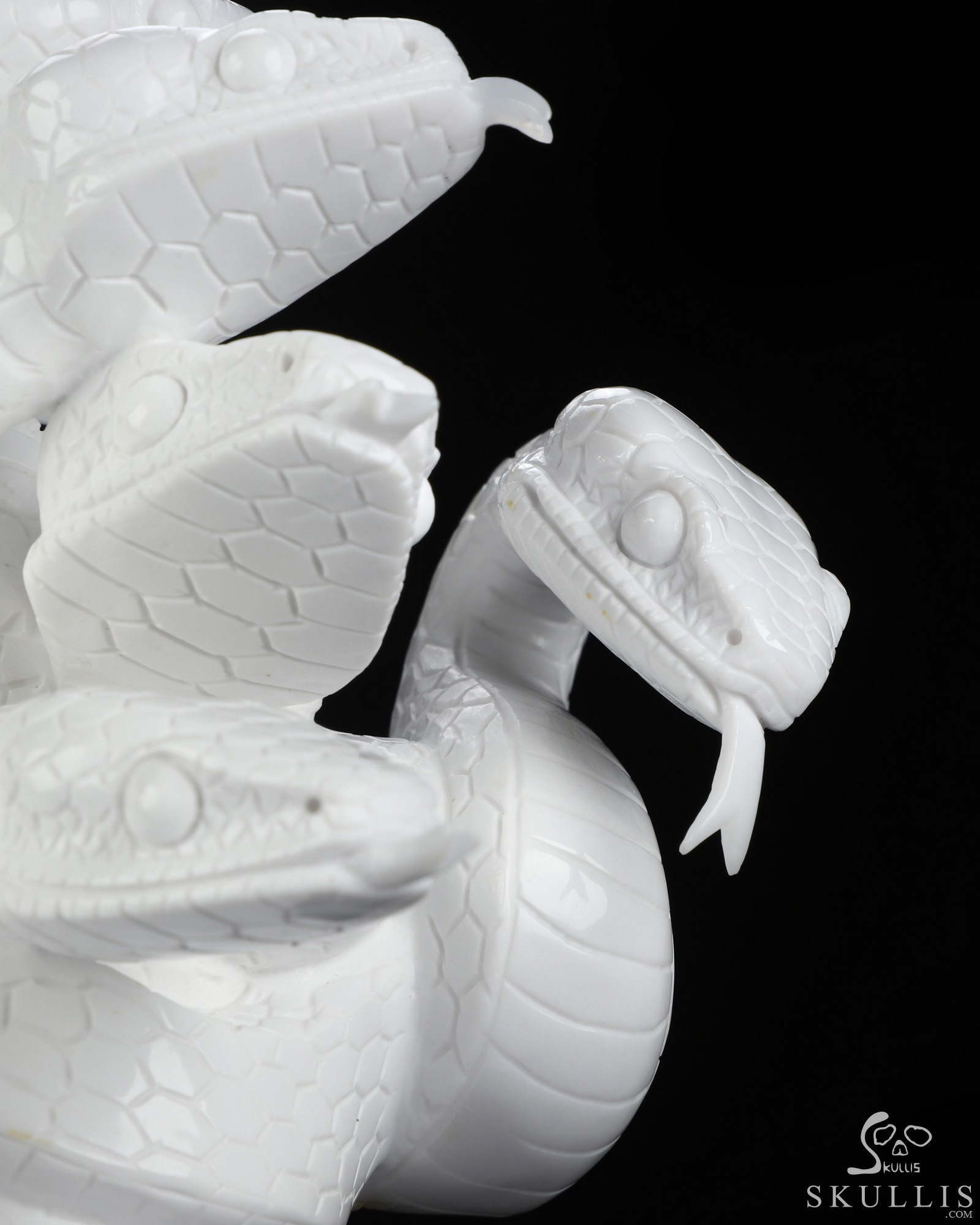 Aug 25, 2026 ACSAD (A Crystal Skull a Day) - The Unbroken Hydra - 7.4" White Jade Hand Carved Crystal Skull Sculpture With Nine Serpents, Crystal Healing Aug 25, 2026 ACSAD (A Crystal Skull a Day) - The Unbroken Hydra - 7.4" White Jade Hand Carved Crystal Skull Sculpture With Nine Serpents, Crystal Healing
