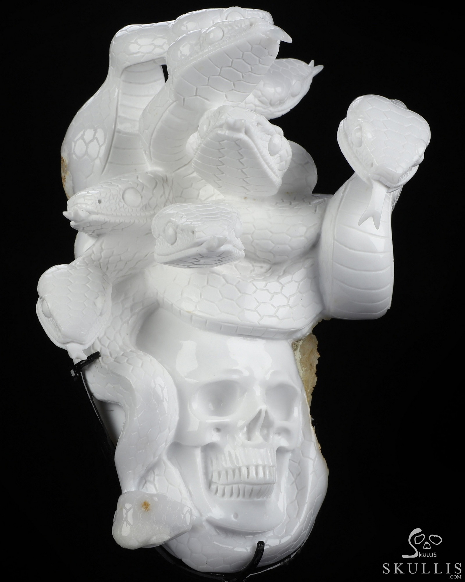 Aug 25, 2026 ACSAD (A Crystal Skull a Day) - The Unbroken Hydra - 7.4" White Jade Hand Carved Crystal Skull Sculpture With Nine Serpents, Crystal Healing Aug 25, 2026 ACSAD (A Crystal Skull a Day) - The Unbroken Hydra - 7.4" White Jade Hand Carved Crystal Skull Sculpture With Nine Serpents, Crystal Healing