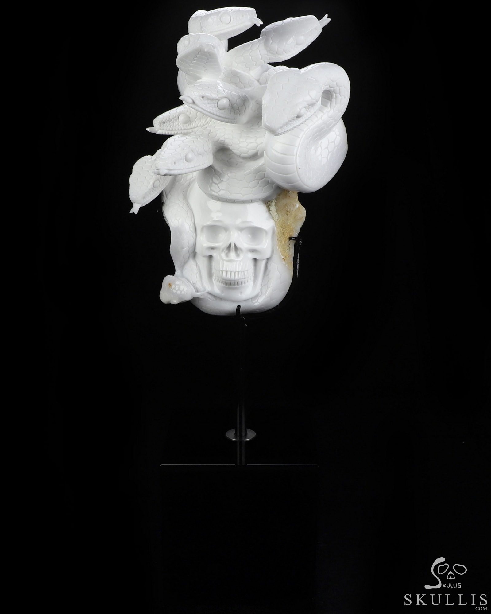 Aug 25, 2026 ACSAD (A Crystal Skull a Day) - The Unbroken Hydra - 7.4" White Jade Hand Carved Crystal Skull Sculpture With Nine Serpents, Crystal Healing Aug 25, 2026 ACSAD (A Crystal Skull a Day) - The Unbroken Hydra - 7.4" White Jade Hand Carved Crystal Skull Sculpture With Nine Serpents, Crystal Healing