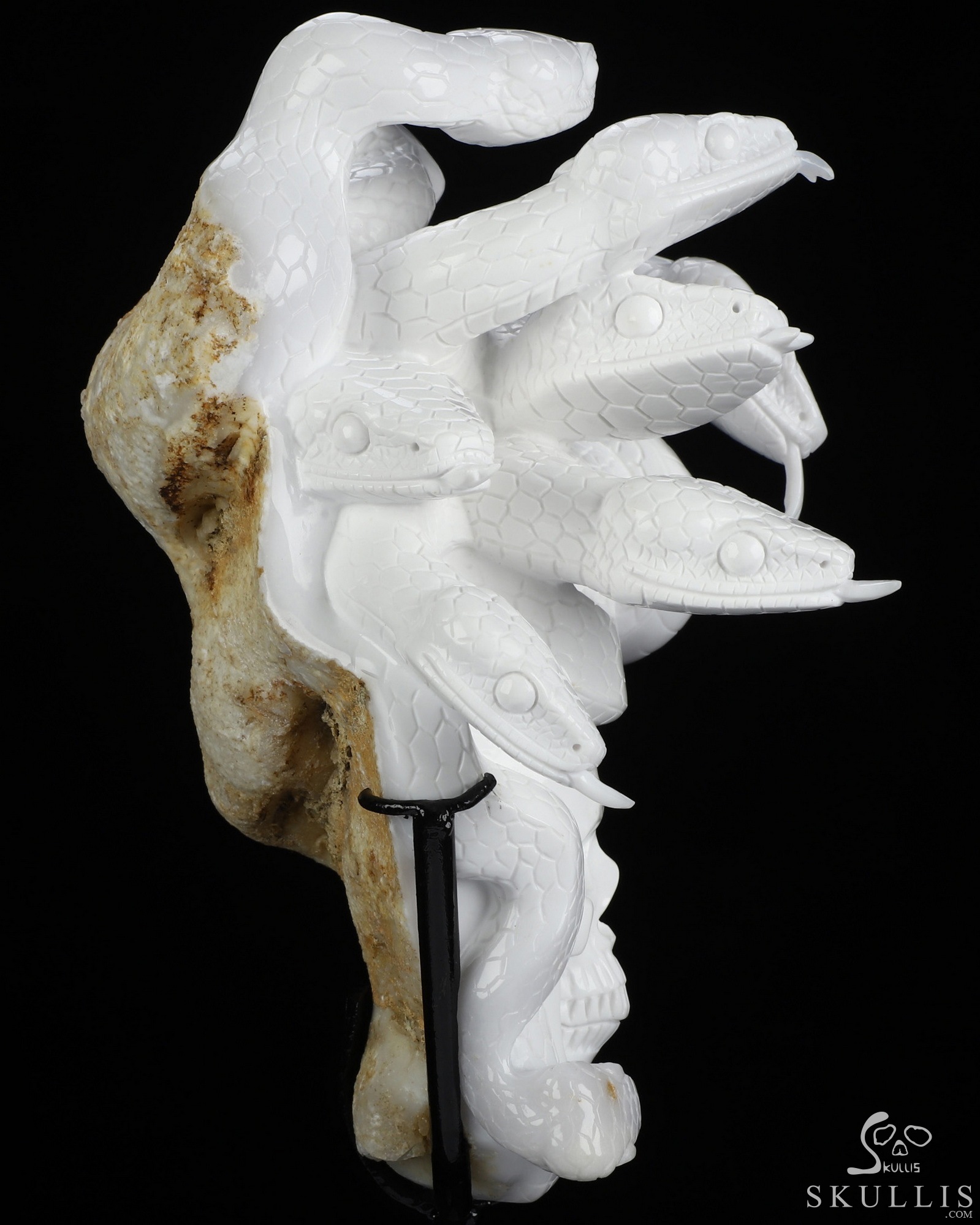 Aug 25, 2026 ACSAD (A Crystal Skull a Day) - The Unbroken Hydra - 7.4" White Jade Hand Carved Crystal Skull Sculpture With Nine Serpents, Crystal Healing Aug 25, 2026 ACSAD (A Crystal Skull a Day) - The Unbroken Hydra - 7.4" White Jade Hand Carved Crystal Skull Sculpture With Nine Serpents, Crystal Healing
