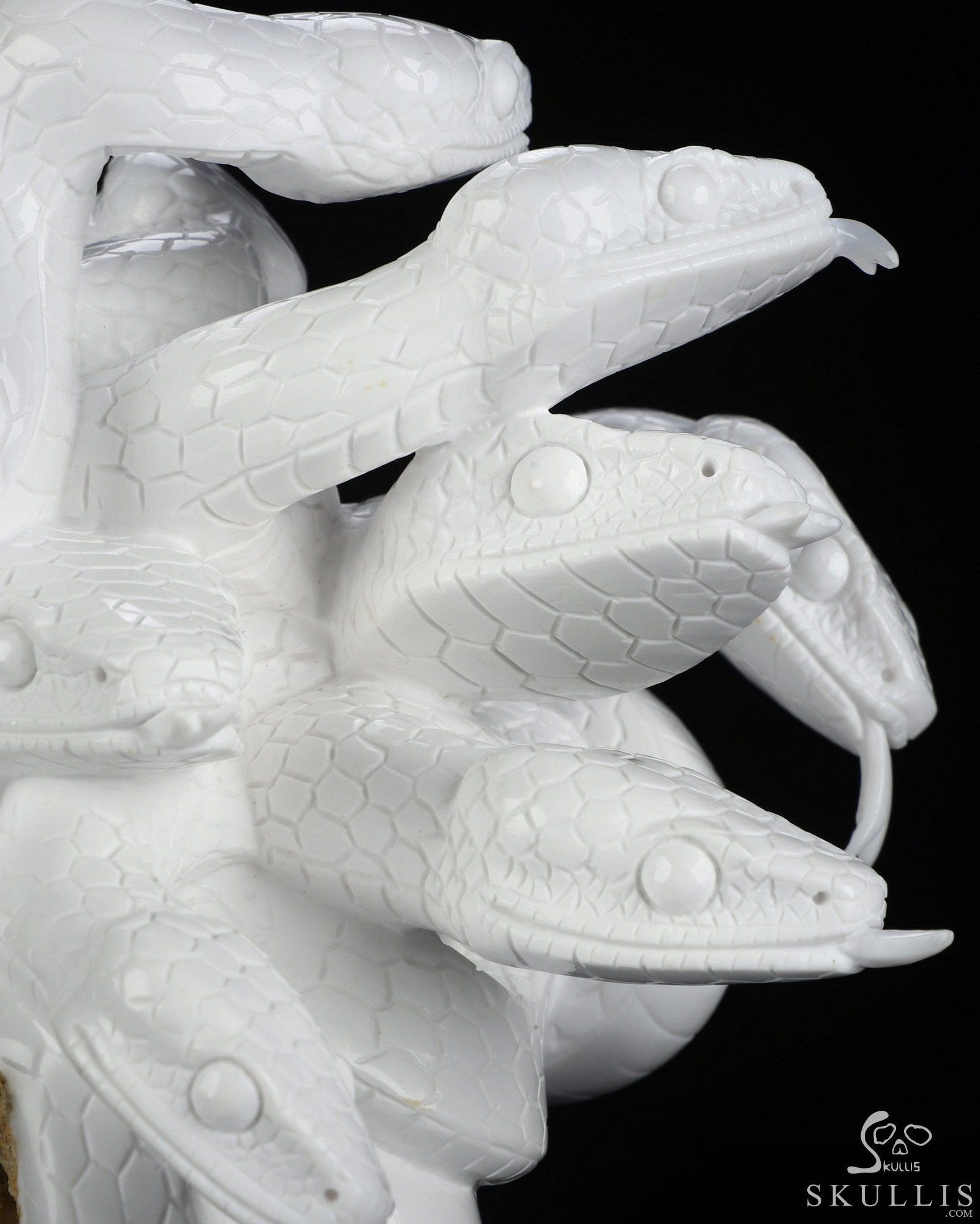 Aug 25, 2026 ACSAD (A Crystal Skull a Day) - The Unbroken Hydra - 7.4" White Jade Hand Carved Crystal Skull Sculpture With Nine Serpents, Crystal Healing Aug 25, 2026 ACSAD (A Crystal Skull a Day) - The Unbroken Hydra - 7.4" White Jade Hand Carved Crystal Skull Sculpture With Nine Serpents, Crystal Healing