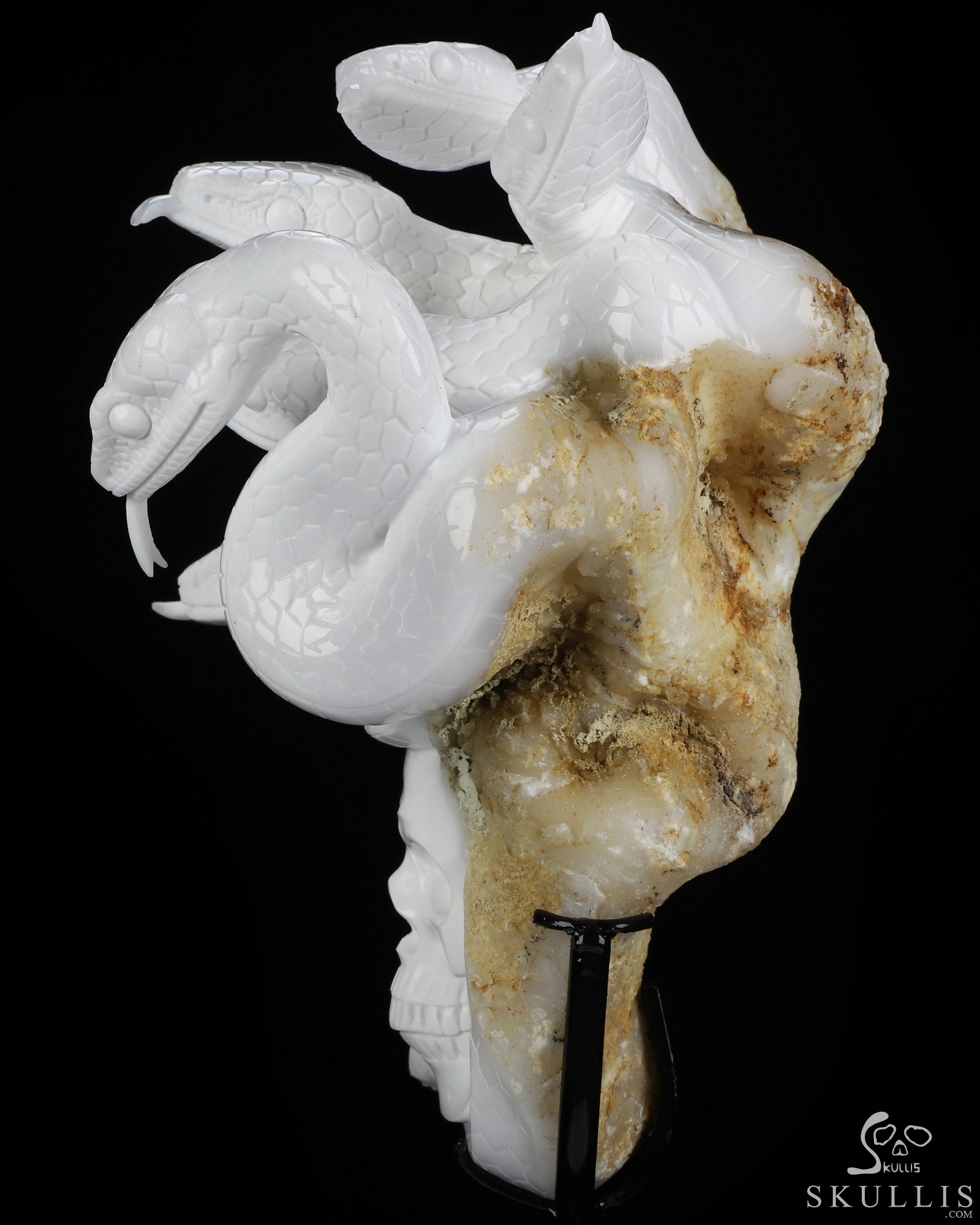 Aug 25, 2026 ACSAD (A Crystal Skull a Day) - The Unbroken Hydra - 7.4" White Jade Hand Carved Crystal Skull Sculpture With Nine Serpents, Crystal Healing Aug 25, 2026 ACSAD (A Crystal Skull a Day) - The Unbroken Hydra - 7.4" White Jade Hand Carved Crystal Skull Sculpture With Nine Serpents, Crystal Healing