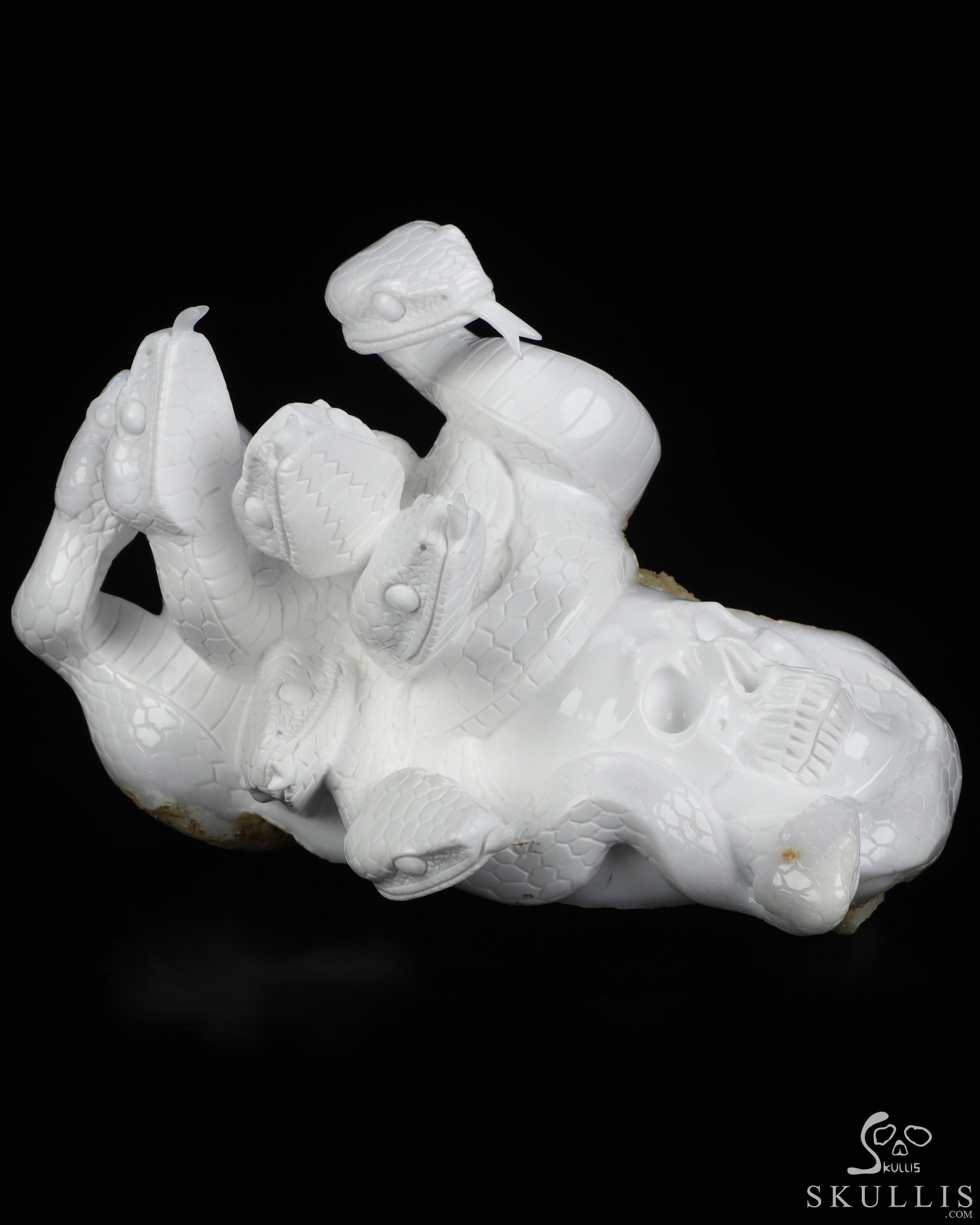 Aug 25, 2026 ACSAD (A Crystal Skull a Day) - The Unbroken Hydra - 7.4" White Jade Hand Carved Crystal Skull Sculpture With Nine Serpents, Crystal Healing Aug 25, 2026 ACSAD (A Crystal Skull a Day) - The Unbroken Hydra - 7.4" White Jade Hand Carved Crystal Skull Sculpture With Nine Serpents, Crystal Healing