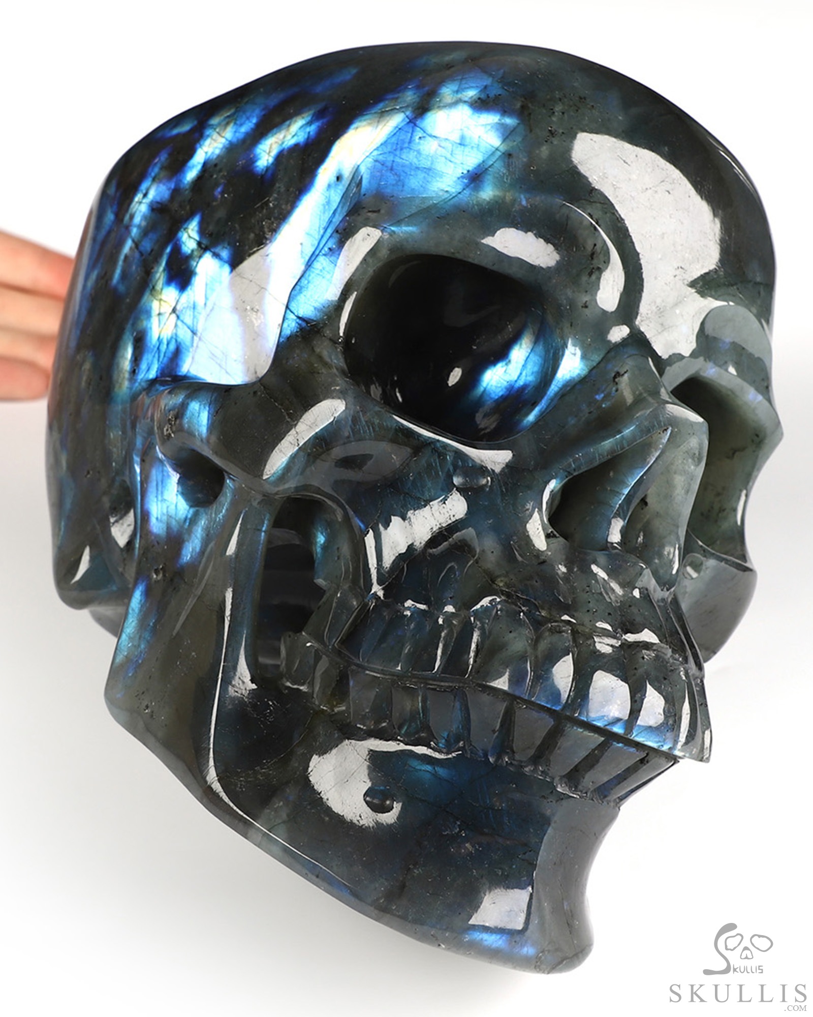 Lifesized 7.5" Labradorite Hand Carved Crystal Skull, Super Realistic, Crystal Healing Lifesized 7.5" Labradorite Hand Carved Crystal Skull, Super Realistic, Crystal Healing