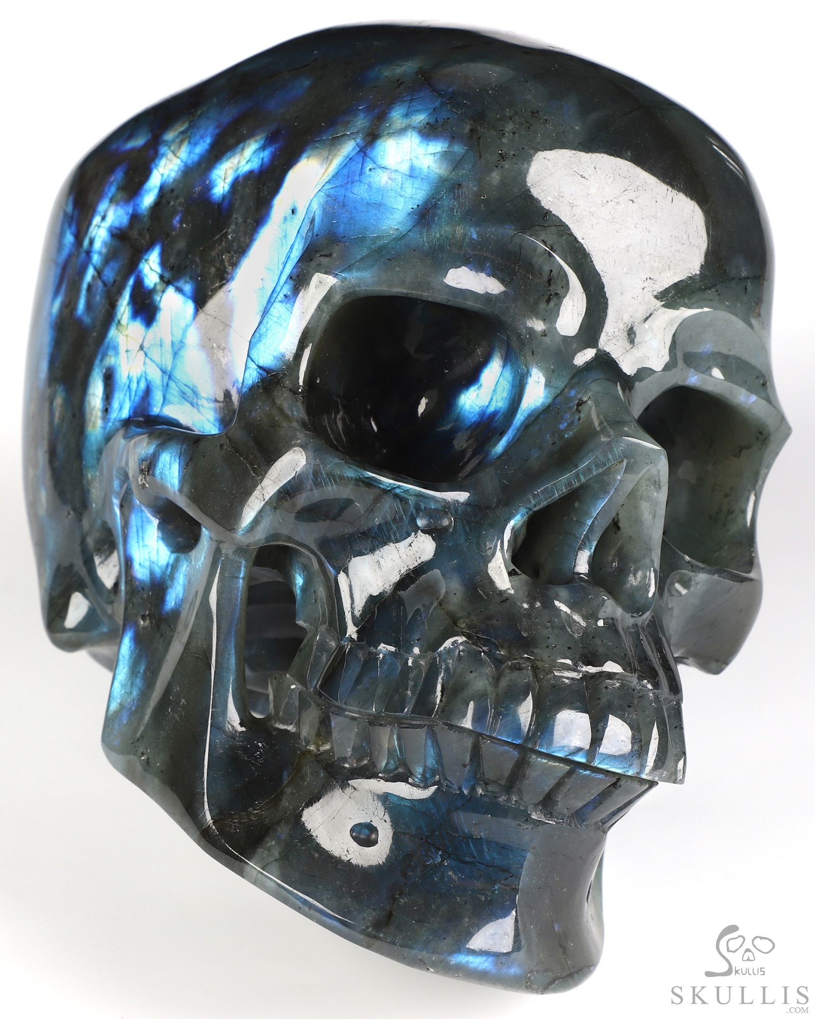 Lifesized 7.5" Labradorite Hand Carved Crystal Skull, Super Realistic, Crystal Healing Lifesized 7.5" Labradorite Hand Carved Crystal Skull, Super Realistic, Crystal Healing