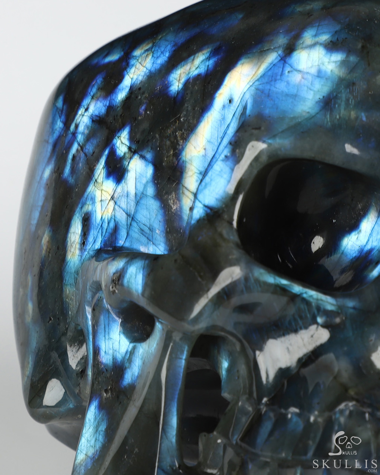Lifesized 7.5" Labradorite Hand Carved Crystal Skull, Super Realistic, Crystal Healing Lifesized 7.5" Labradorite Hand Carved Crystal Skull, Super Realistic, Crystal Healing