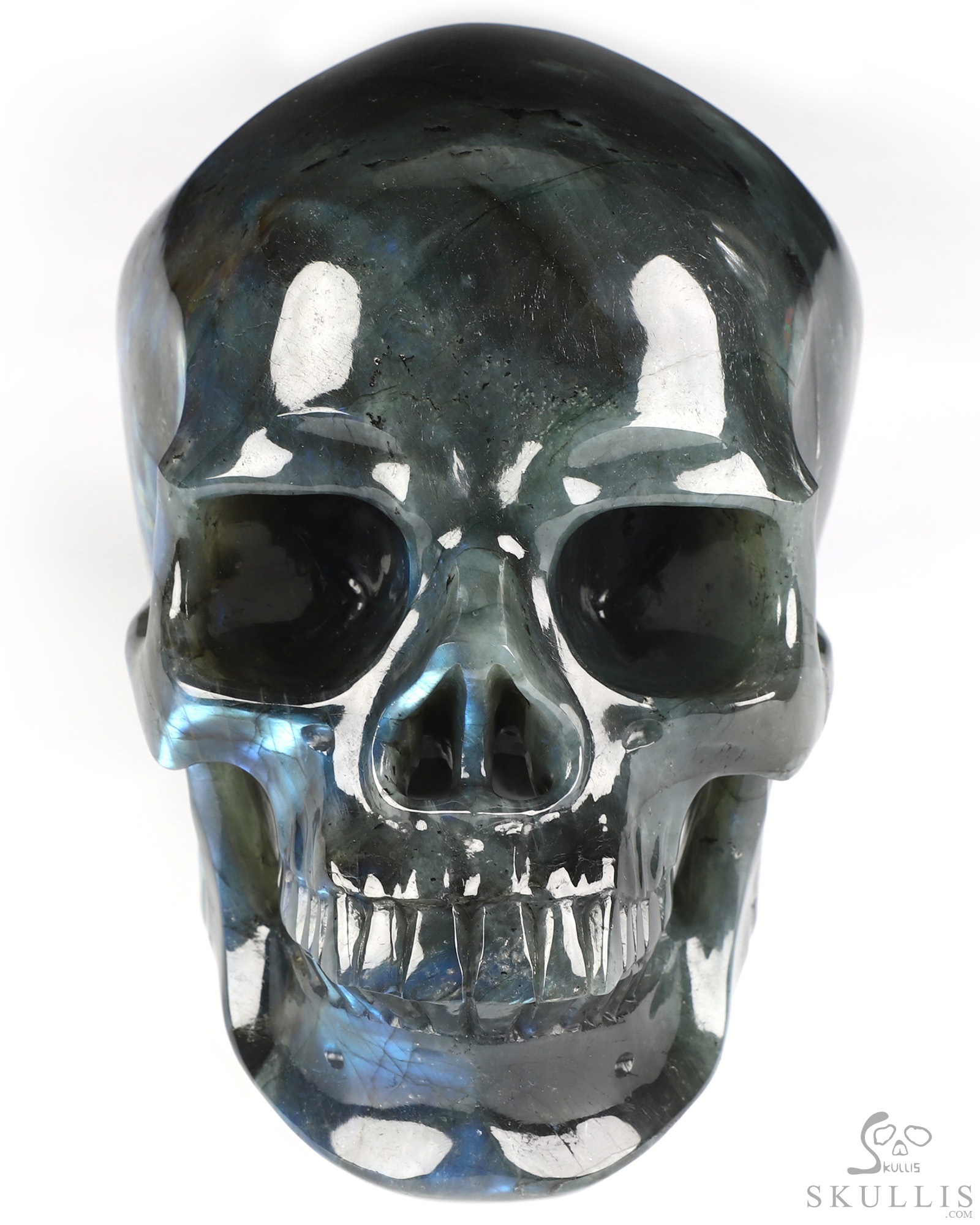 Lifesized 7.5" Labradorite Hand Carved Crystal Skull, Super Realistic, Crystal Healing Lifesized 7.5" Labradorite Hand Carved Crystal Skull, Super Realistic, Crystal Healing