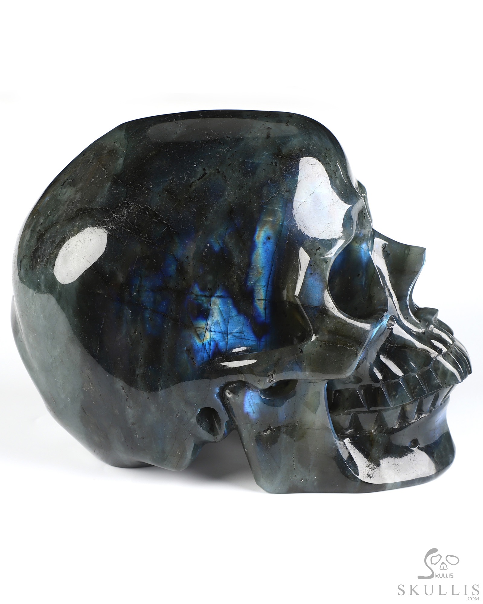 Lifesized 7.5" Labradorite Hand Carved Crystal Skull, Super Realistic, Crystal Healing Lifesized 7.5" Labradorite Hand Carved Crystal Skull, Super Realistic, Crystal Healing