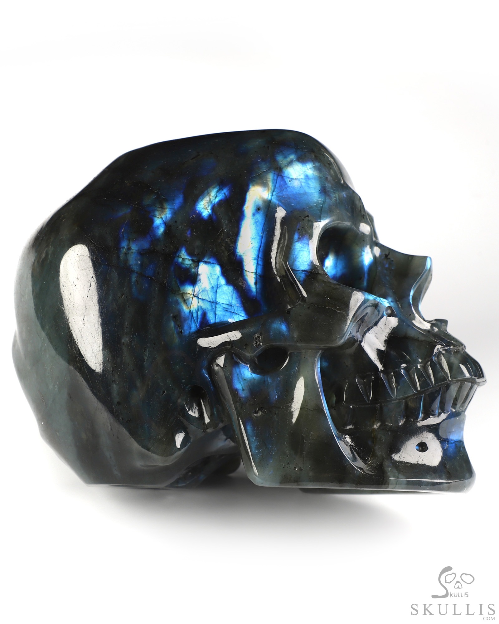Lifesized 7.5" Labradorite Hand Carved Crystal Skull, Super Realistic, Crystal Healing Lifesized 7.5" Labradorite Hand Carved Crystal Skull, Super Realistic, Crystal Healing