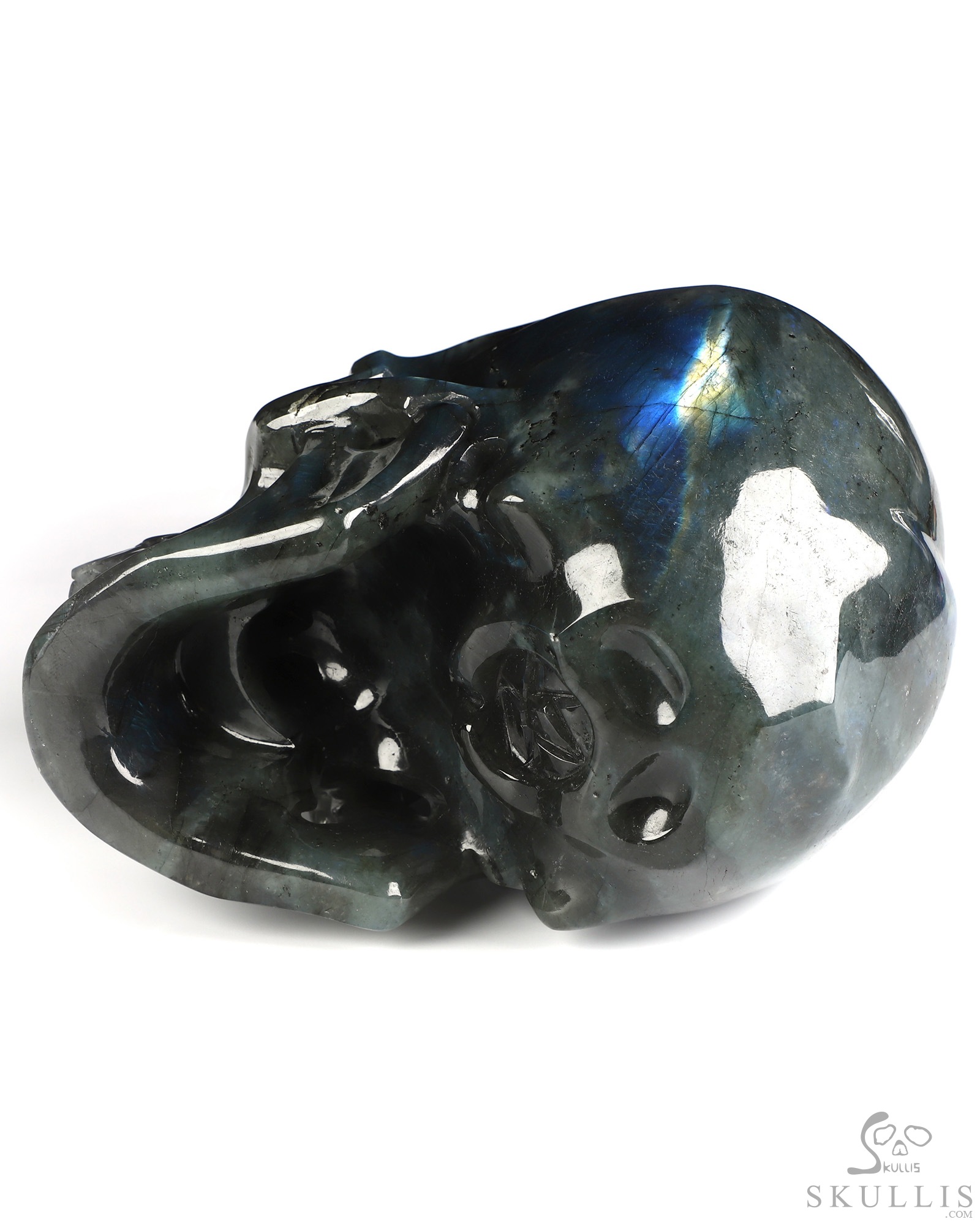 Lifesized 7.5" Labradorite Hand Carved Crystal Skull, Super Realistic, Crystal Healing Lifesized 7.5" Labradorite Hand Carved Crystal Skull, Super Realistic, Crystal Healing