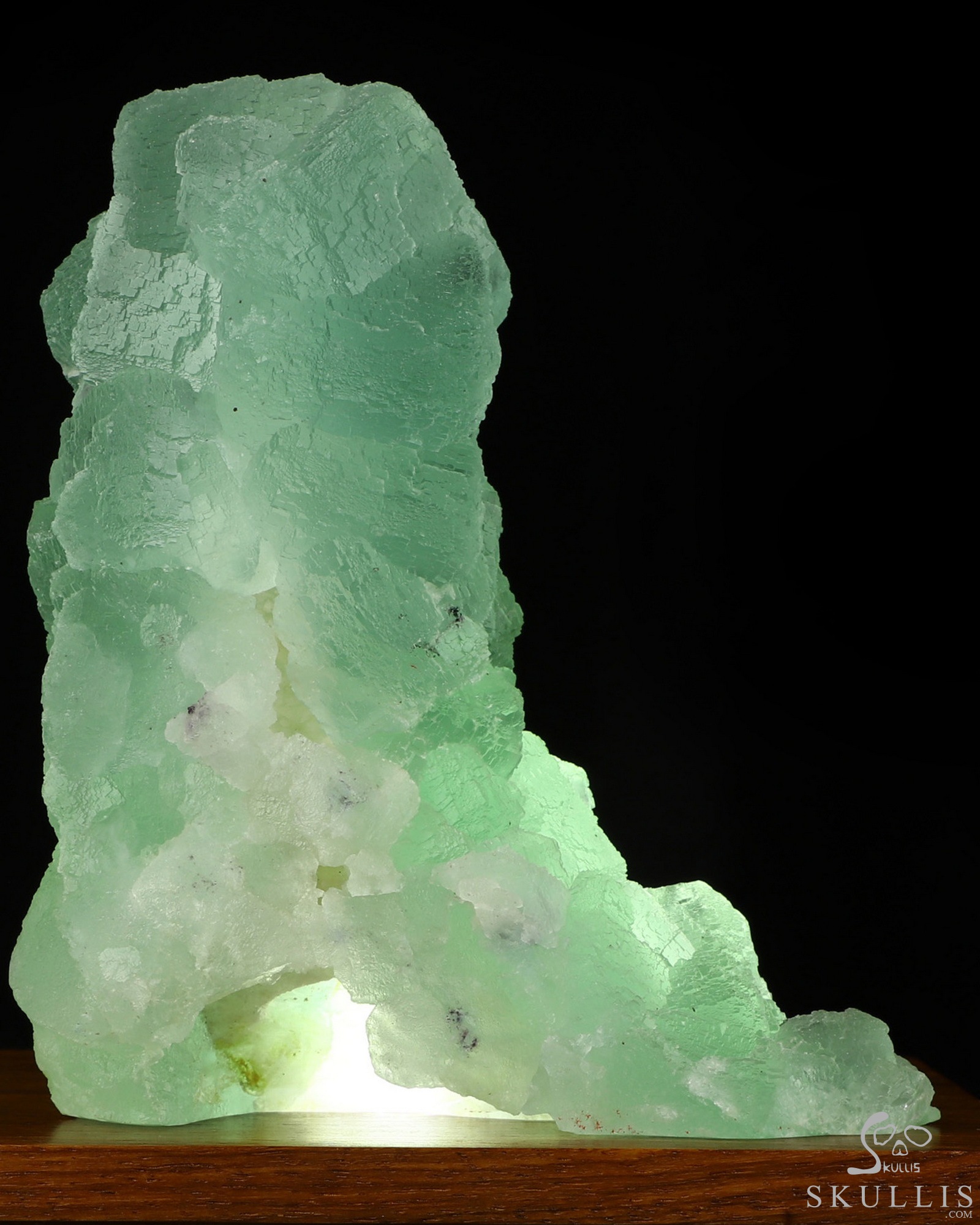4.9" Fluorite Hand Carved Crystal Skull with Led Stand Fine Art Sculpture, Crystal Healing 4.9" Fluorite Hand Carved Crystal Skull with Led Stand Fine Art Sculpture, Crystal Healing
