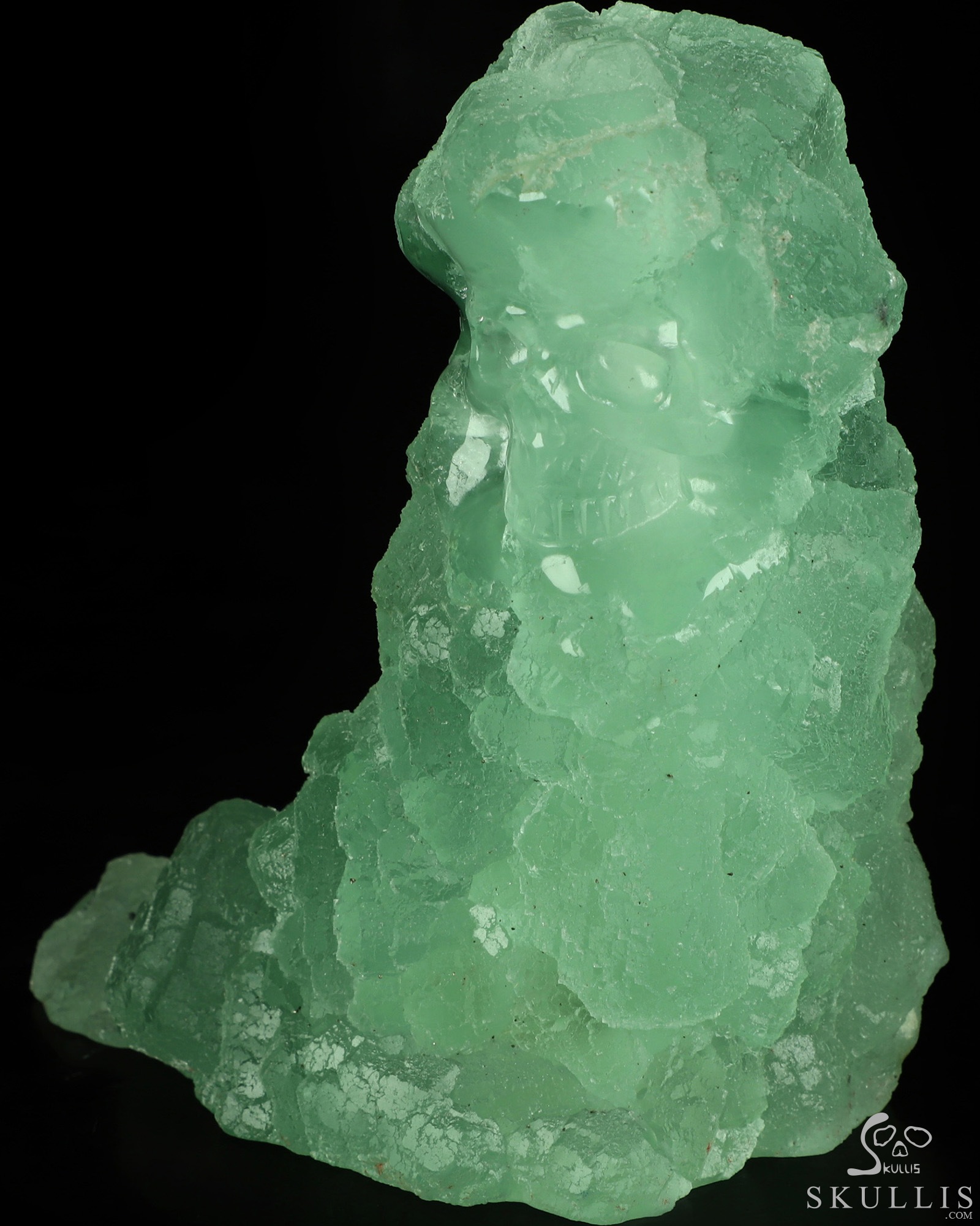 4.9" Fluorite Hand Carved Crystal Skull with Led Stand Fine Art Sculpture, Crystal Healing 4.9" Fluorite Hand Carved Crystal Skull with Led Stand Fine Art Sculpture, Crystal Healing