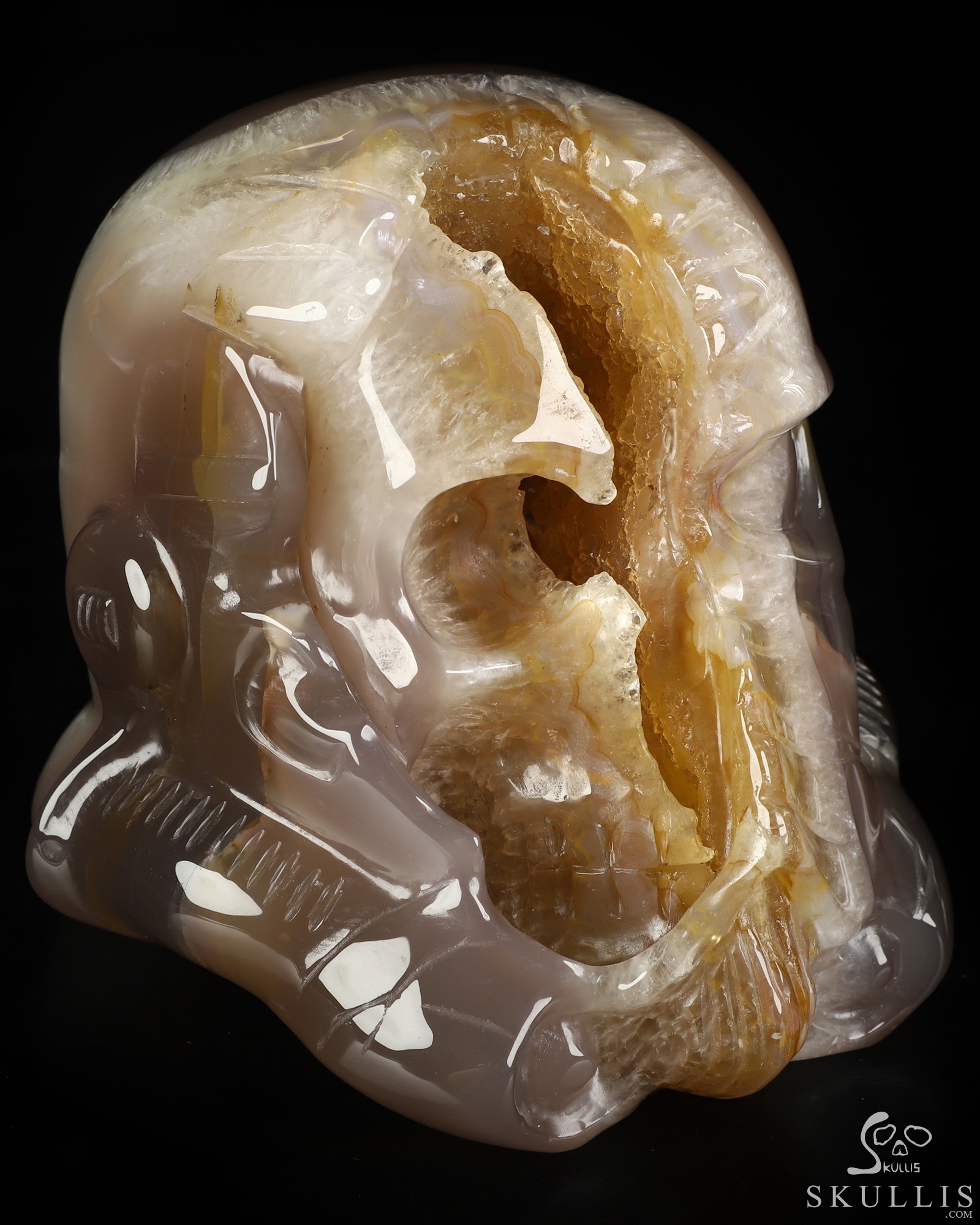 Storm Troopers - 5.1" Premium Brazilian Agate Hand Carved Crystal Skull Fine Art Sculpture, Crystal Healing Storm Troopers - 5.1" Premium Brazilian Agate Hand Carved Crystal Skull Fine Art Sculpture, Crystal Healing