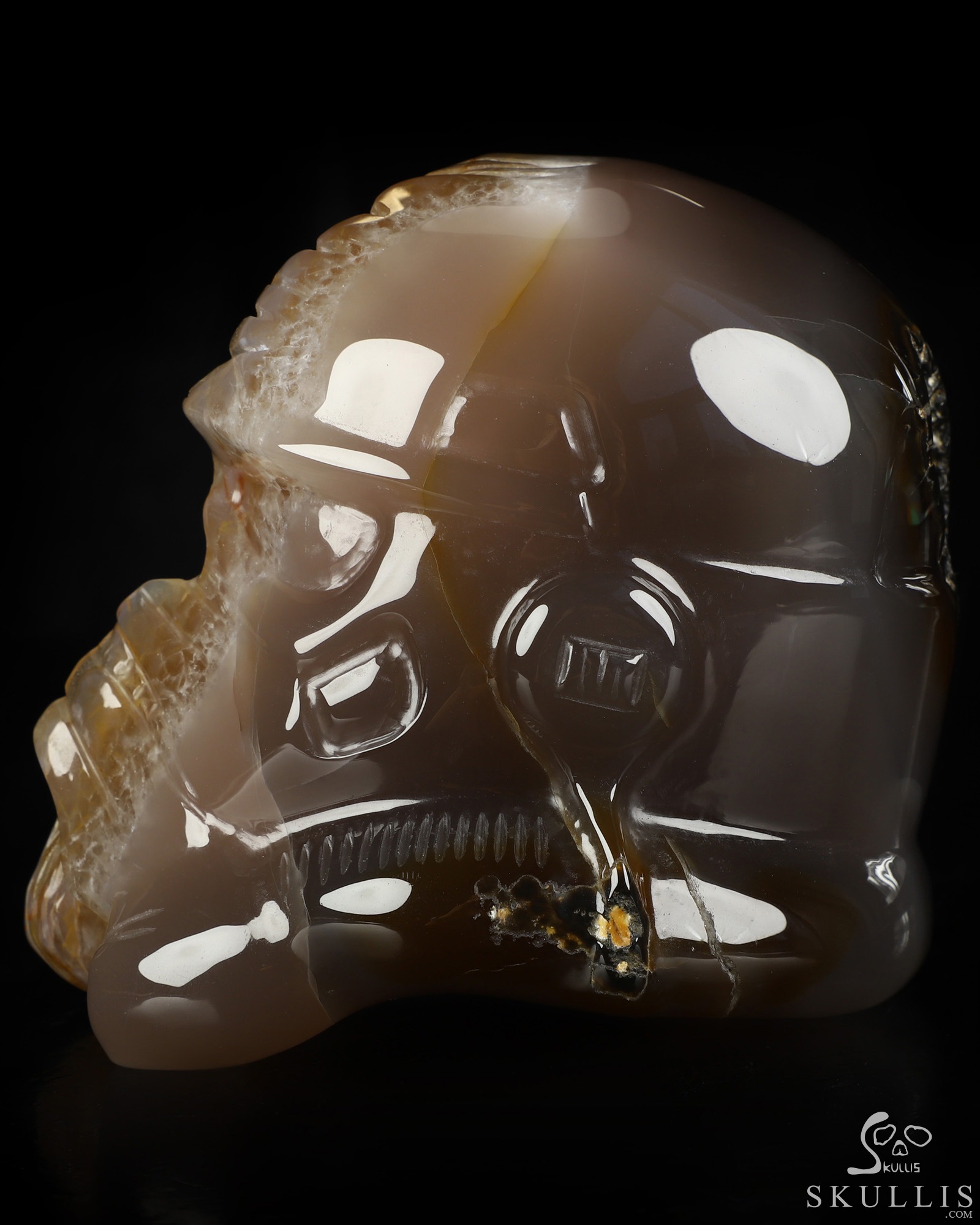 Storm Troopers - 5.1" Premium Brazilian Agate Hand Carved Crystal Skull Fine Art Sculpture, Crystal Healing Storm Troopers - 5.1" Premium Brazilian Agate Hand Carved Crystal Skull Fine Art Sculpture, Crystal Healing