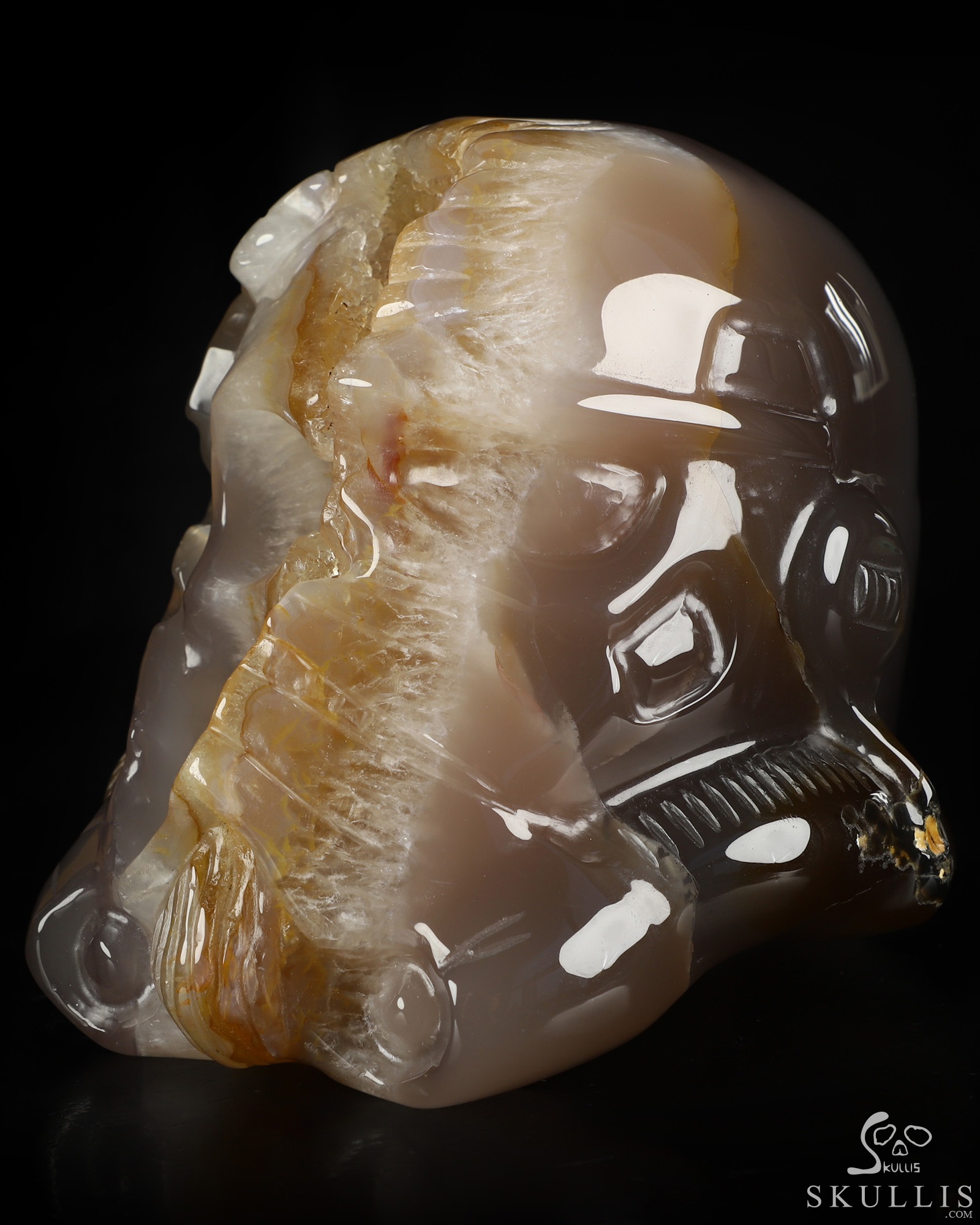 Storm Troopers - 5.1" Premium Brazilian Agate Hand Carved Crystal Skull Fine Art Sculpture, Crystal Healing Storm Troopers - 5.1" Premium Brazilian Agate Hand Carved Crystal Skull Fine Art Sculpture, Crystal Healing