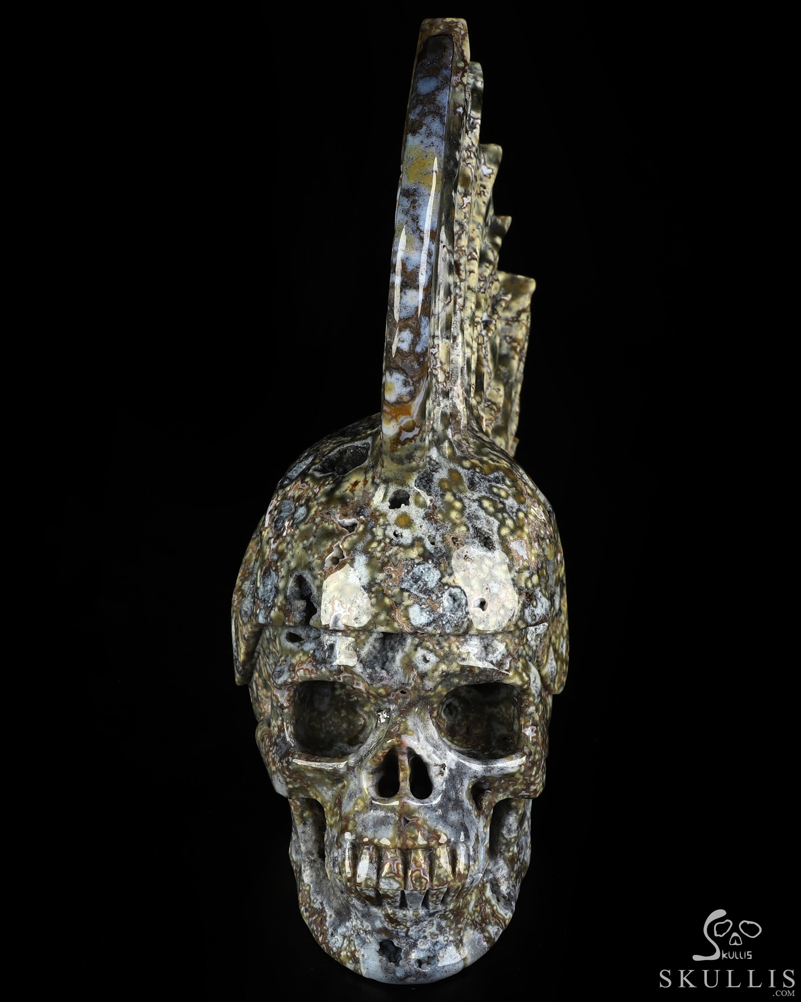 8.7" Blue Ocean AgateHand Carved Fish Crystal Skull Fine Art Sculpture, Crystal Healing 8.7" Blue Ocean AgateHand Carved Fish Crystal Skull Fine Art Sculpture, Crystal Healing