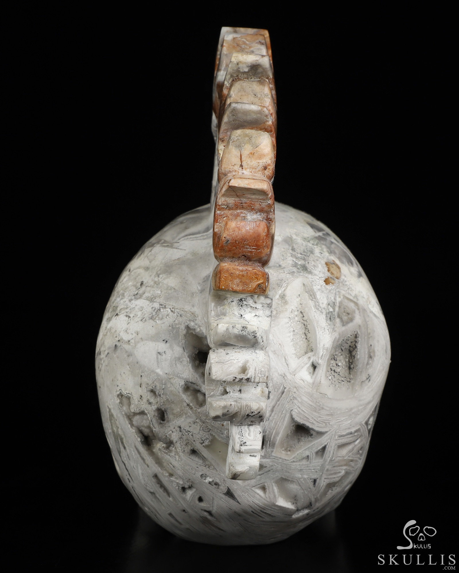 Sept 1, 2026 ACSAD (A Crystal Skull a Day) - Architect of Chaos - 7.4" Lattice Agate Hand Carved Punk Wrench Mohawk Crystal Skull Fine Art Sculpture, Crystal Healing Sept 1, 2026 ACSAD (A Crystal Skull a Day) - Architect of Chaos - 7.4" Lattice Agate Hand Carved Punk Wrench Mohawk Crystal Skull Fine Art Sculpture, Crystal Healing