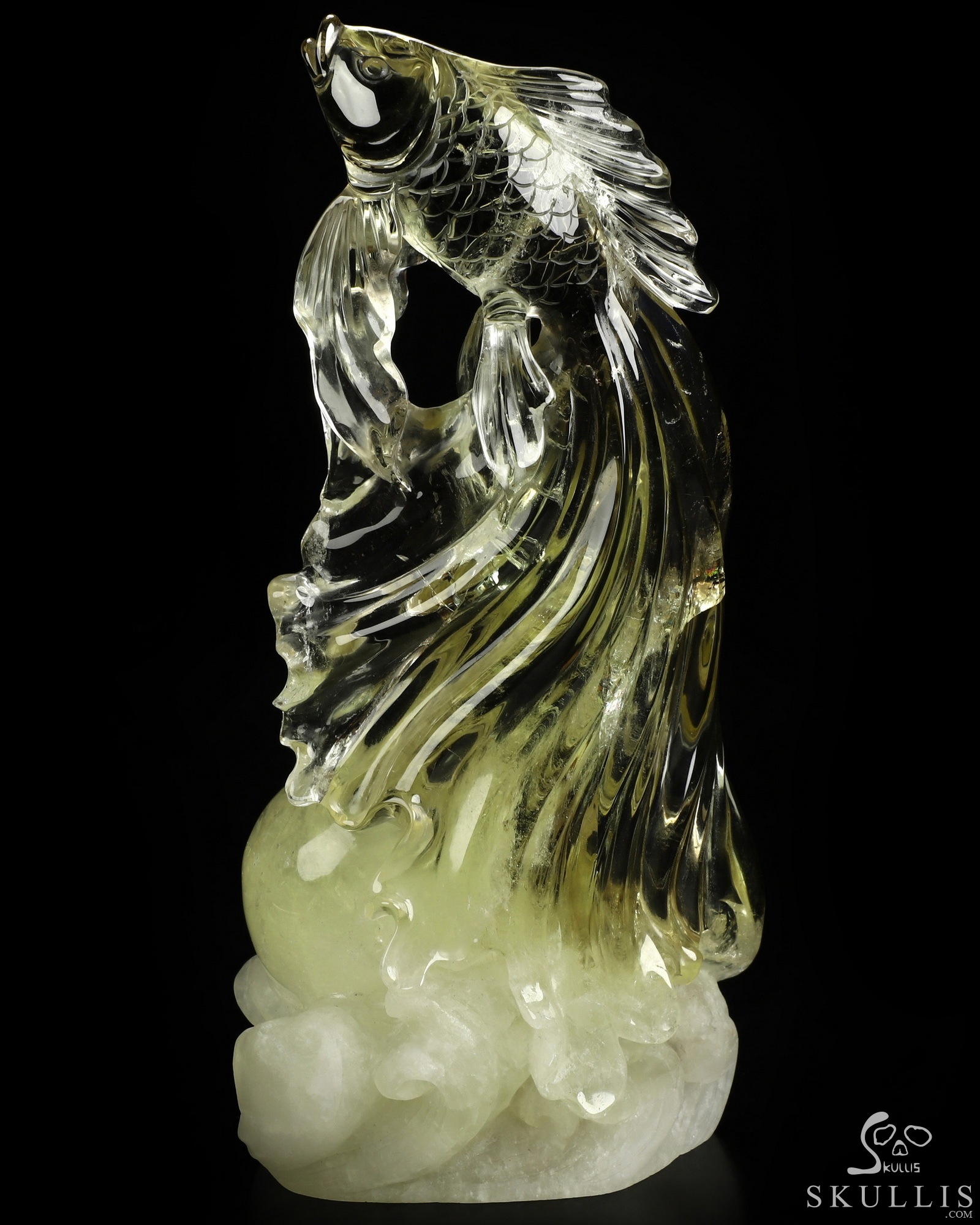 Aug 31, 2026 ACSAD (A Crystal Skull a Day) - Nothing Truly Sinks - Gemstone 7.0" Citrine Hand Carved Fish & Crystal Skull Fine Art Sculpture, Crystal Healing Aug 31, 2026 ACSAD (A Crystal Skull a Day) - Nothing Truly Sinks - Gemstone 7.0" Citrine Hand Carved Fish & Crystal Skull Fine Art Sculpture, Crystal Healing
