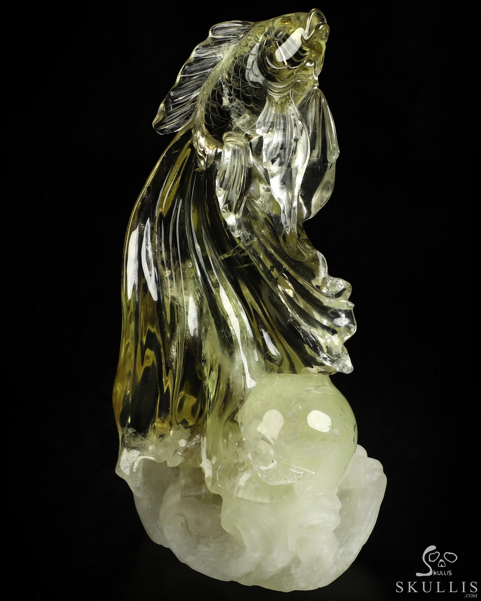 Aug 31, 2026 ACSAD (A Crystal Skull a Day) - Nothing Truly Sinks - Gemstone 7.0" Citrine Hand Carved Fish & Crystal Skull Fine Art Sculpture, Crystal Healing Aug 31, 2026 ACSAD (A Crystal Skull a Day) - Nothing Truly Sinks - Gemstone 7.0" Citrine Hand Carved Fish & Crystal Skull Fine Art Sculpture, Crystal Healing
