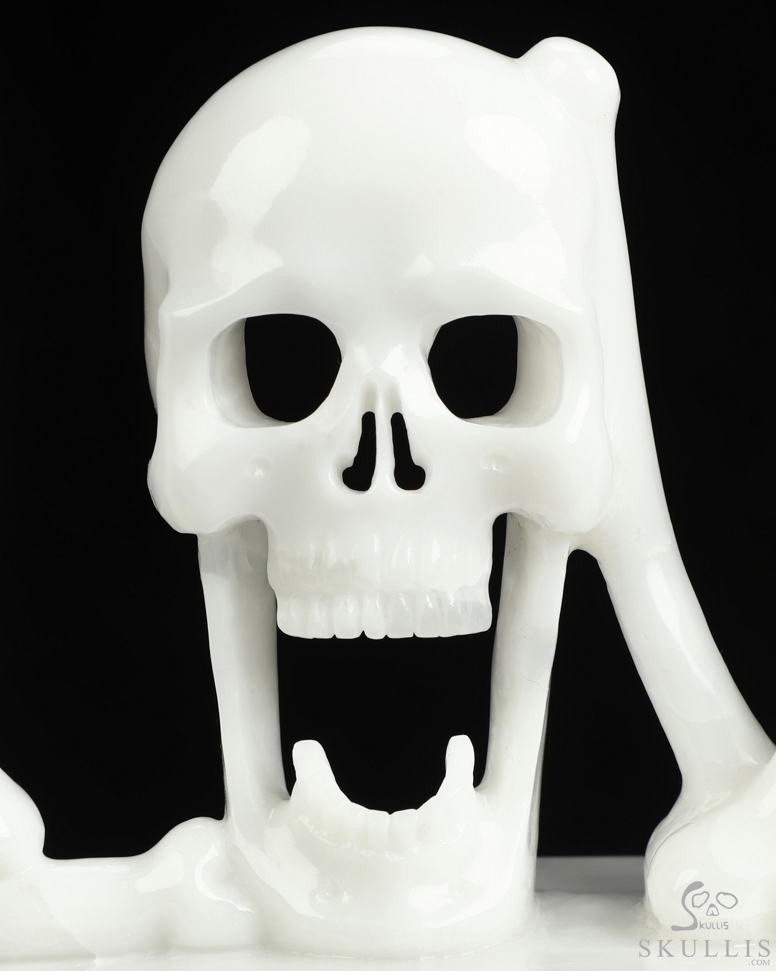 Sept 4, 2026 ACSAD (A Crystal Skull a Day) - To the Very Bone - 7.2" White Jade Hand Carved Crystal Skull Fine Art Sculpture depicting "LOVE" formed by human anatomical bones and a skull, Crystal Healing Sept 4, 2026 ACSAD (A Crystal Skull a Day) - To the Very Bone - 7.2" White Jade Hand Carved Crystal Skull Fine Art Sculpture depicting "LOVE" formed by human anatomical bones and a skull, Crystal Healing