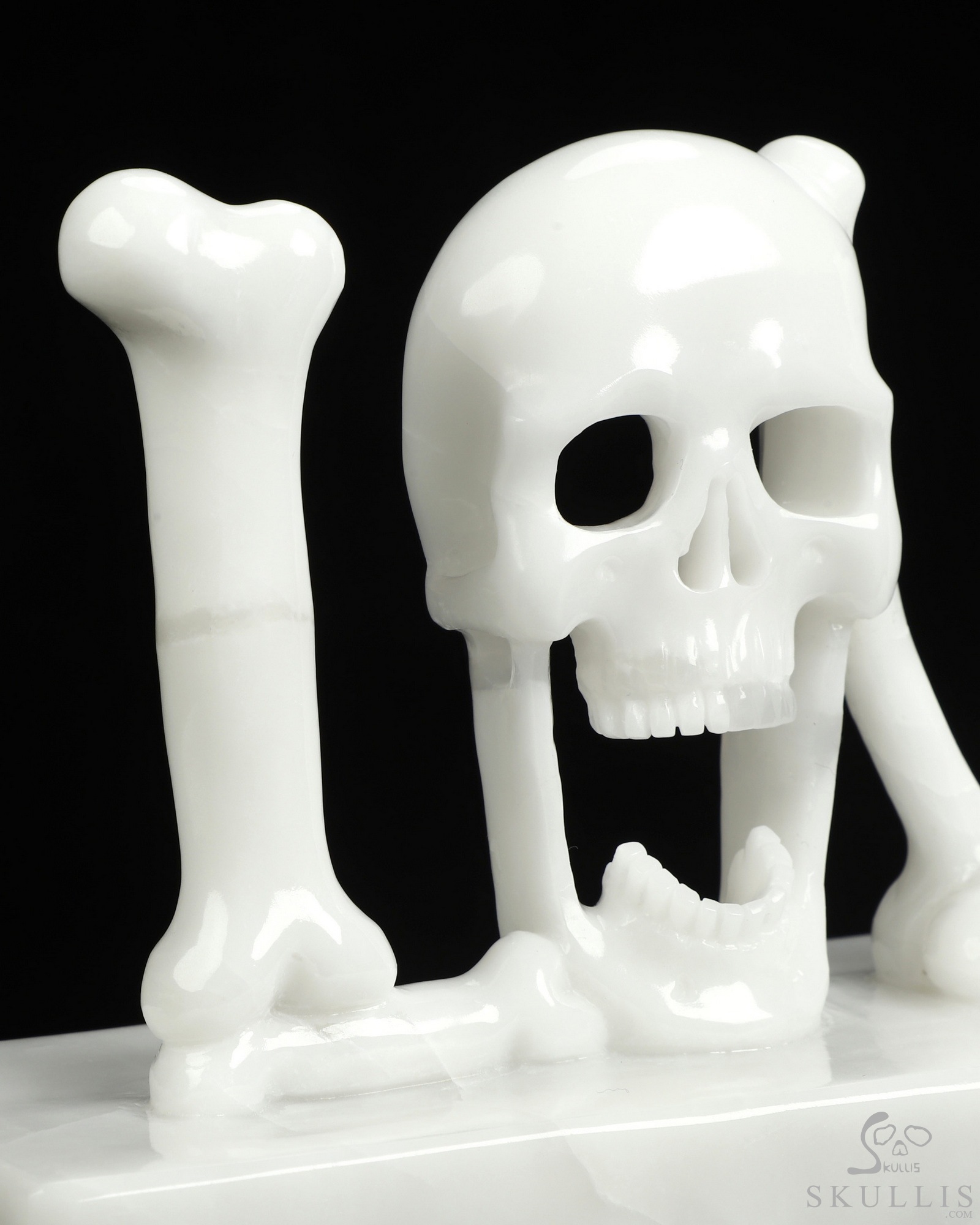 Sept 4, 2026 ACSAD (A Crystal Skull a Day) - To the Very Bone - 7.2" White Jade Hand Carved Crystal Skull Fine Art Sculpture depicting "LOVE" formed by human anatomical bones and a skull, Crystal Healing Sept 4, 2026 ACSAD (A Crystal Skull a Day) - To the Very Bone - 7.2" White Jade Hand Carved Crystal Skull Fine Art Sculpture depicting "LOVE" formed by human anatomical bones and a skull, Crystal Healing