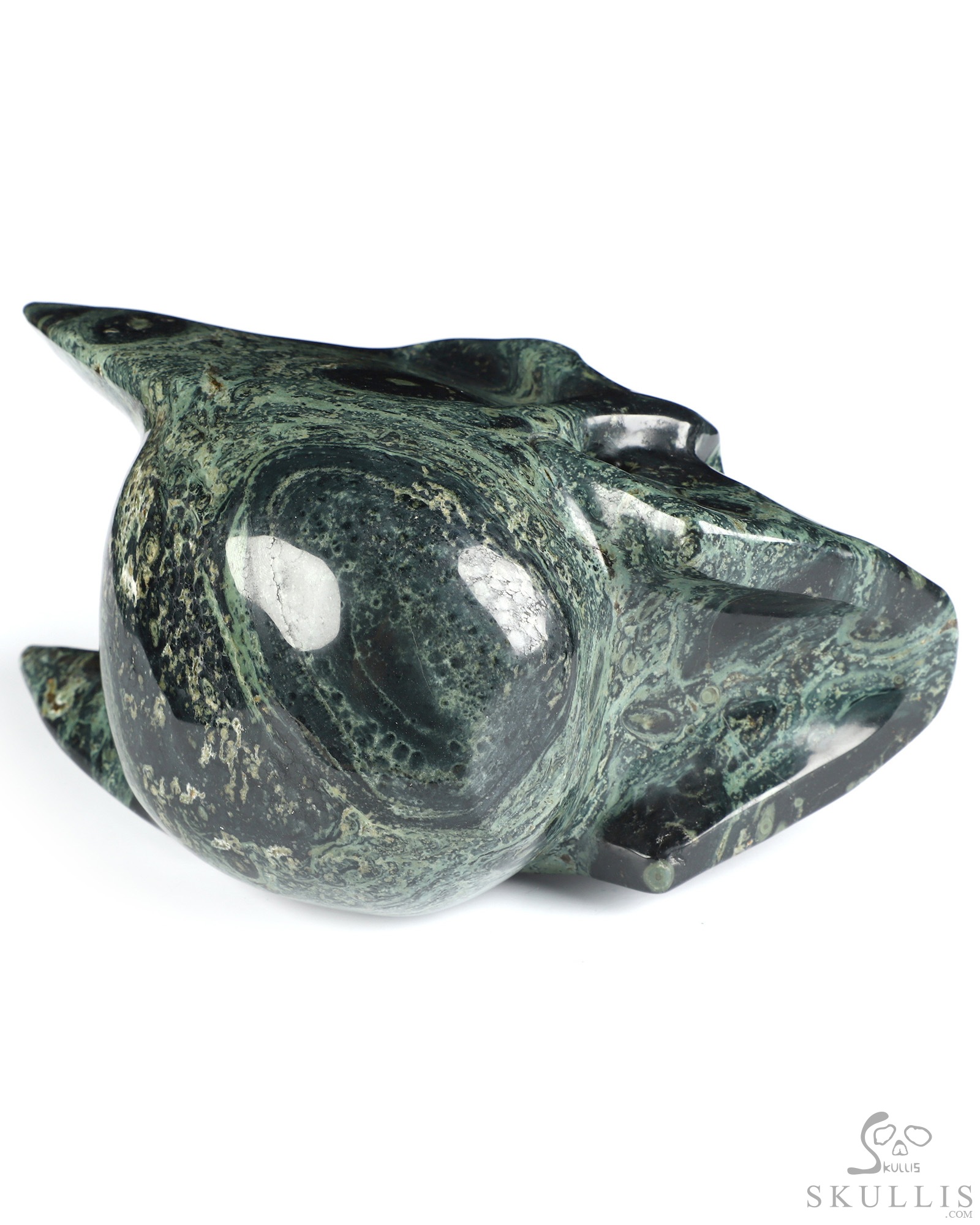 5.0" Kambaba Jasper Hand Carved Batman Crystal Skull Fine Art Sculpture, Crystal Healing 5.0" Kambaba Jasper Hand Carved Batman Crystal Skull Fine Art Sculpture, Crystal Healing