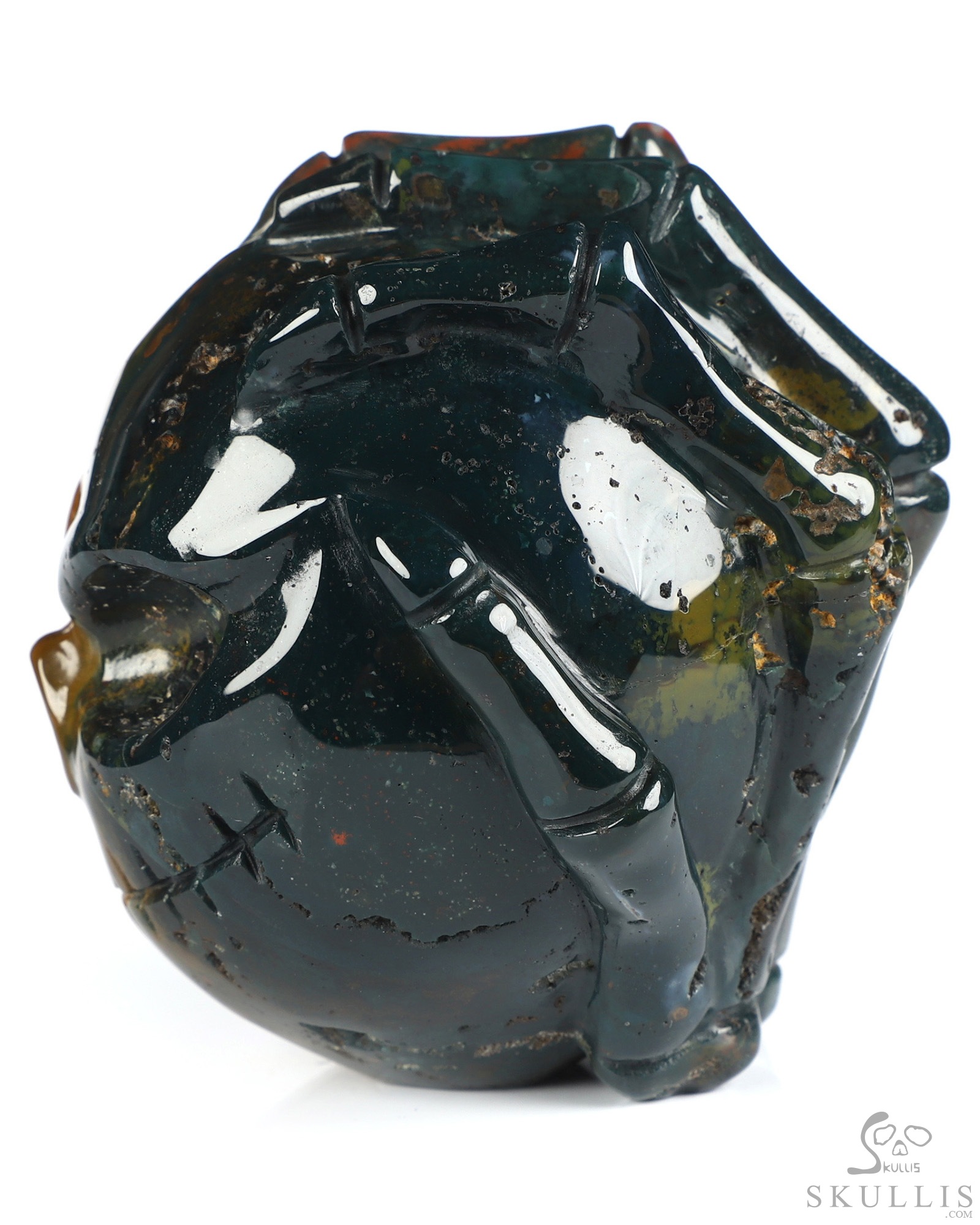 3.1" Bloodstone Hand Carved Jack Crystal Skull Sculpture, Crystal Healing 3.1" Bloodstone Hand Carved Jack Crystal Skull Sculpture, Crystal Healing