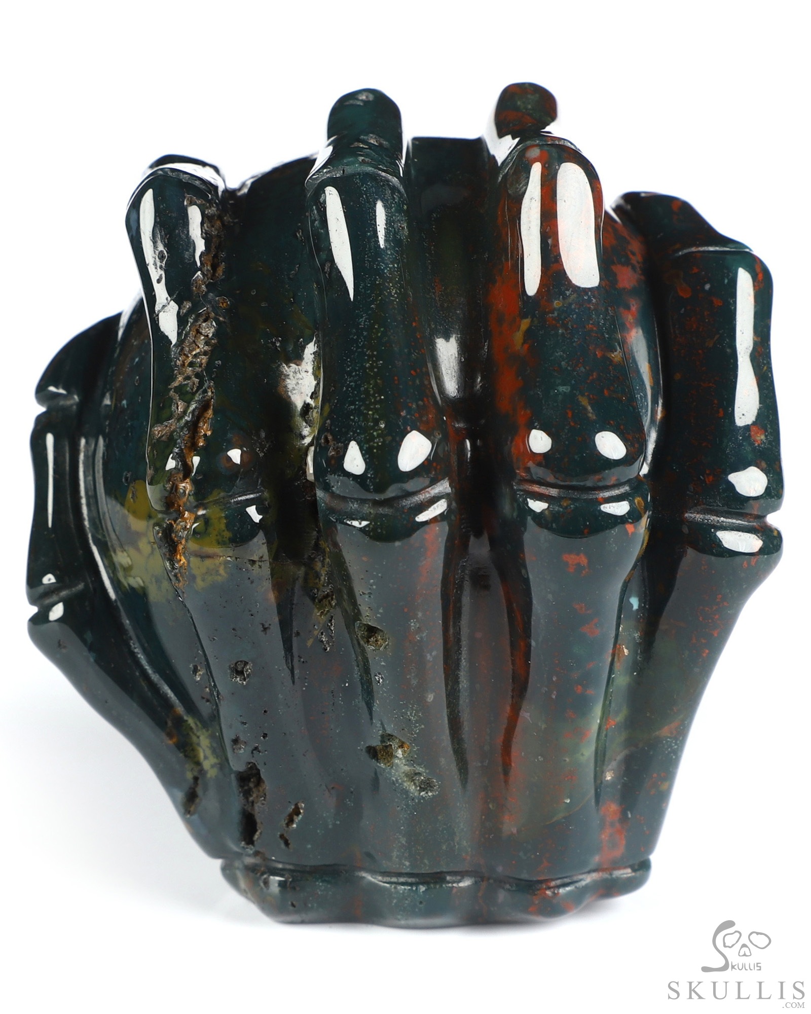 3.1" Bloodstone Hand Carved Jack Crystal Skull Sculpture, Crystal Healing 3.1" Bloodstone Hand Carved Jack Crystal Skull Sculpture, Crystal Healing