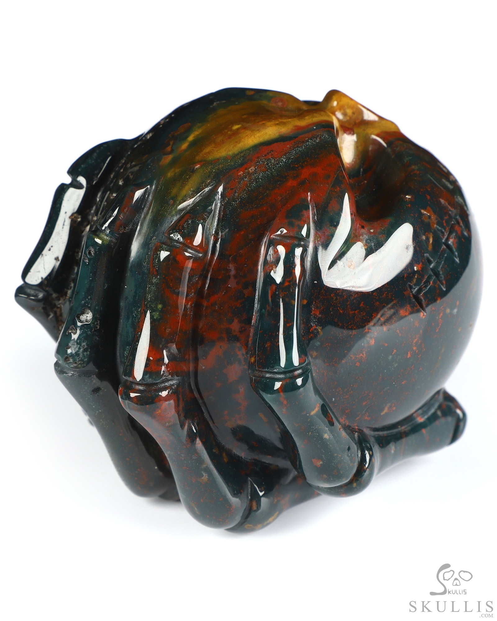 3.1" Bloodstone Hand Carved Jack Crystal Skull Sculpture, Crystal Healing 3.1" Bloodstone Hand Carved Jack Crystal Skull Sculpture, Crystal Healing