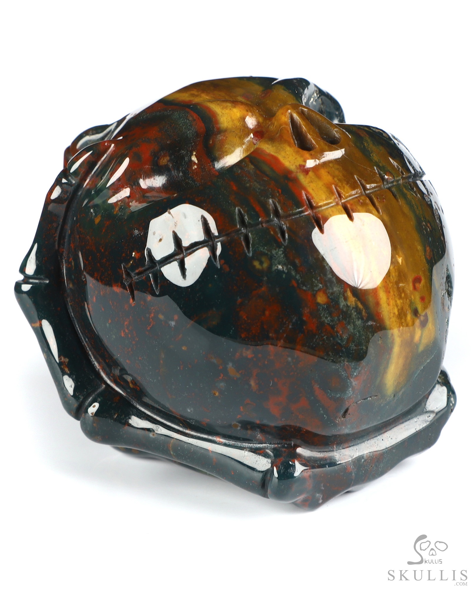 3.1" Bloodstone Hand Carved Jack Crystal Skull Sculpture, Crystal Healing 3.1" Bloodstone Hand Carved Jack Crystal Skull Sculpture, Crystal Healing