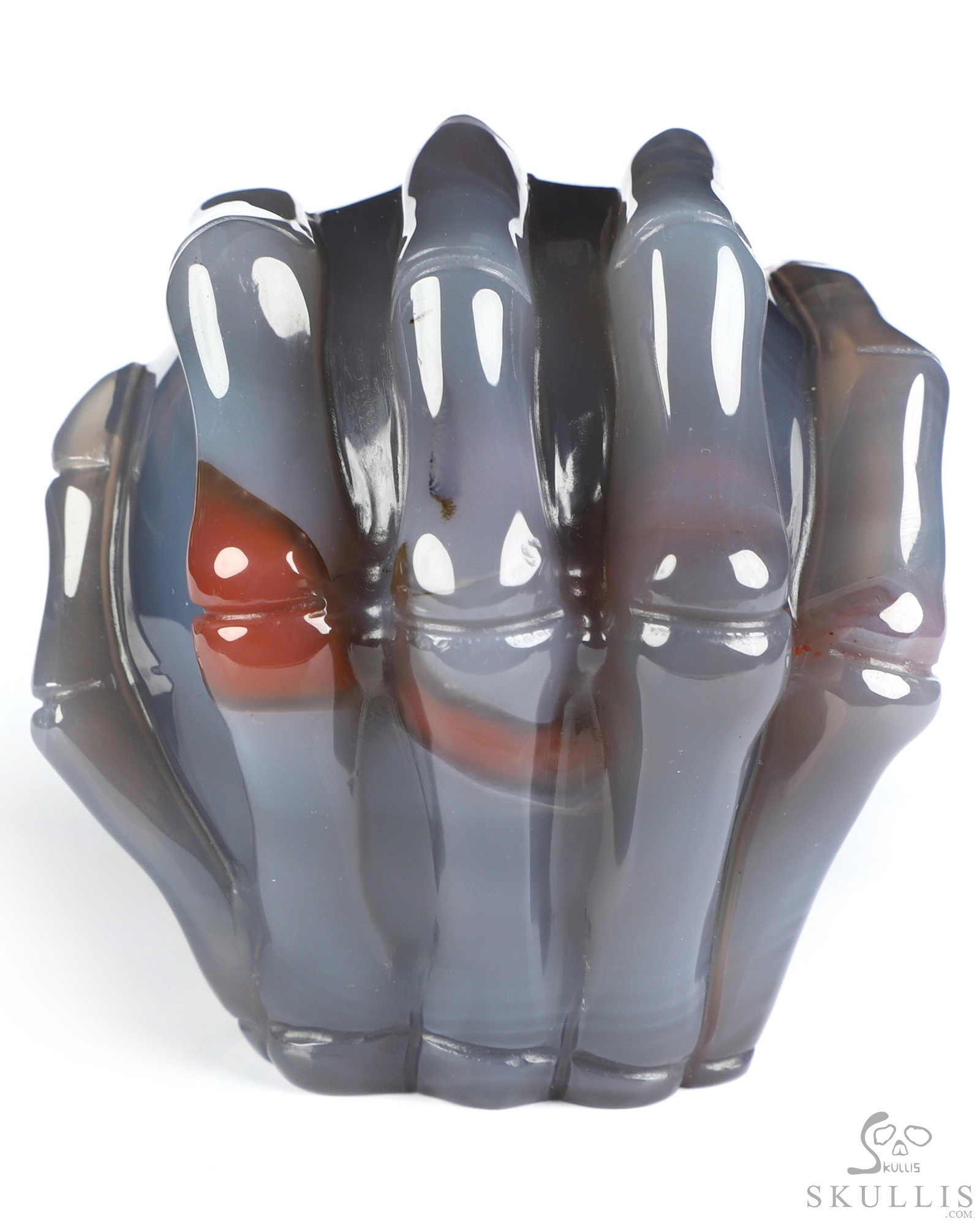 Gemstone 3.1" Mozambique Agate Hand Carved Jack Crystal Skull Sculpture, Crystal Healing Gemstone 3.1" Mozambique Agate Hand Carved Jack Crystal Skull Sculpture, Crystal Healing