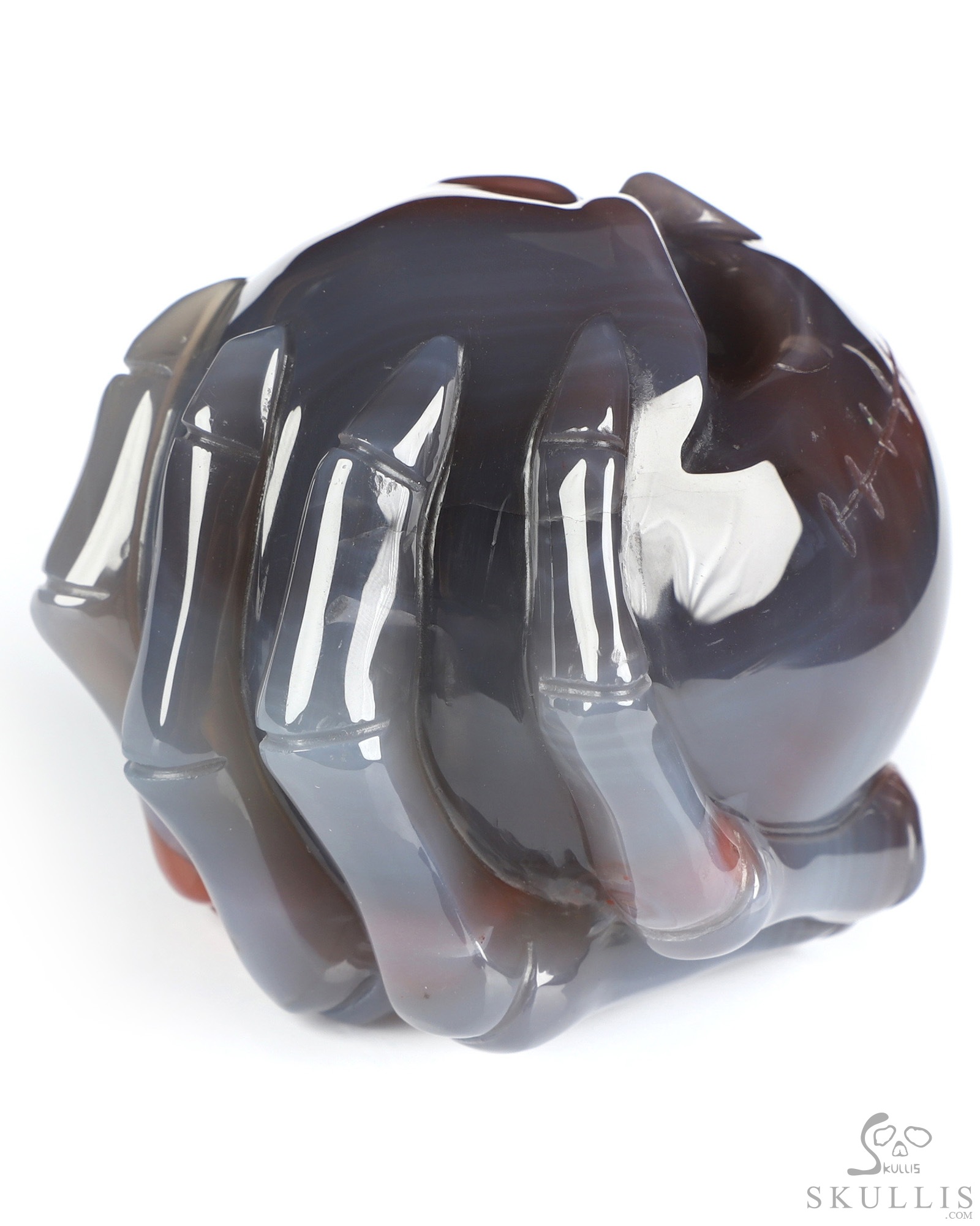 Gemstone 3.1" Mozambique Agate Hand Carved Jack Crystal Skull Sculpture, Crystal Healing Gemstone 3.1" Mozambique Agate Hand Carved Jack Crystal Skull Sculpture, Crystal Healing