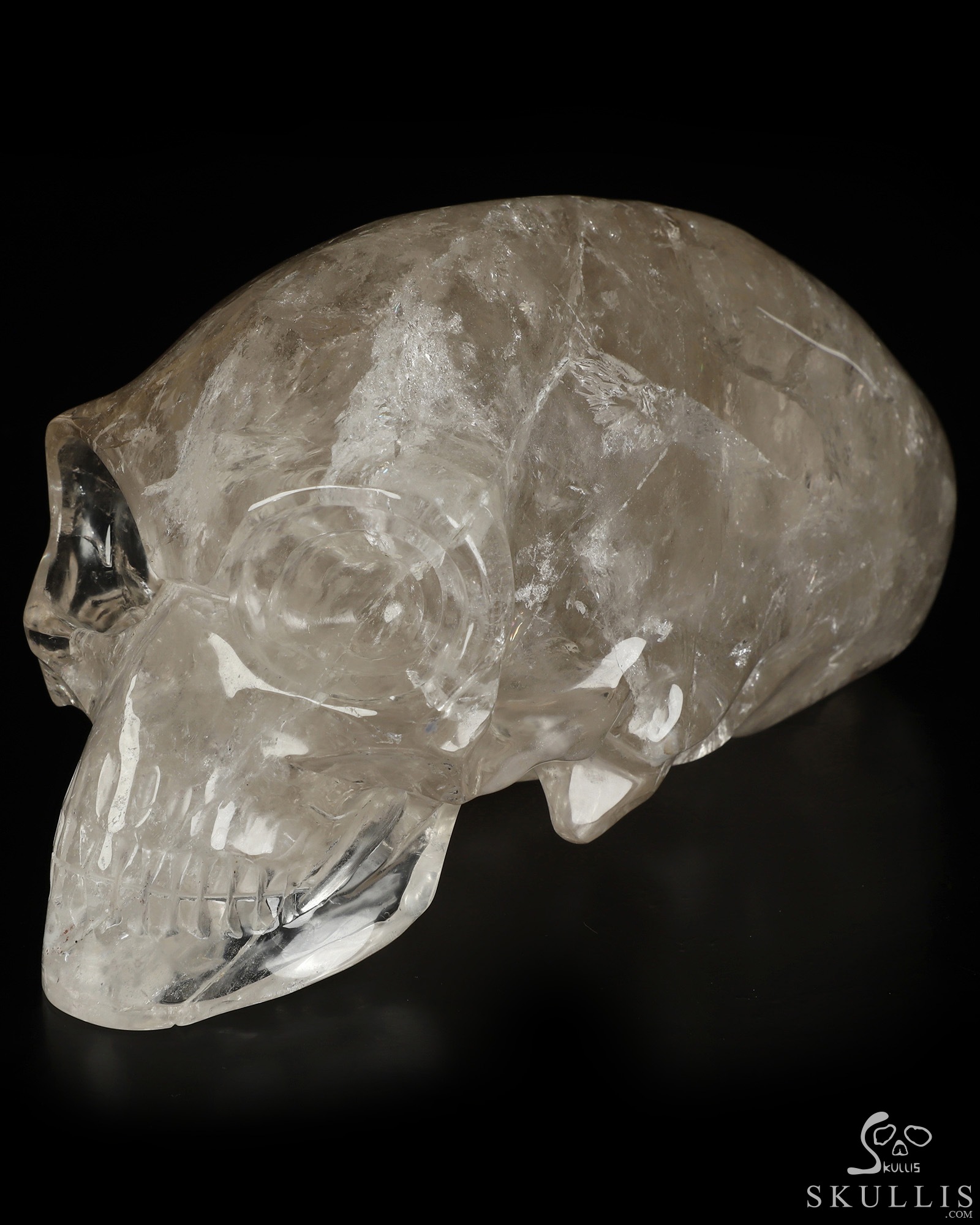 8.9" Smoky Quartz Rock Crystal Hand Carved Crystal Elongated Mayan Alien Skull Sculpture, Crystal Healing 8.9" Smoky Quartz Rock Crystal Hand Carved Crystal Elongated Mayan Alien Skull Sculpture, Crystal Healing