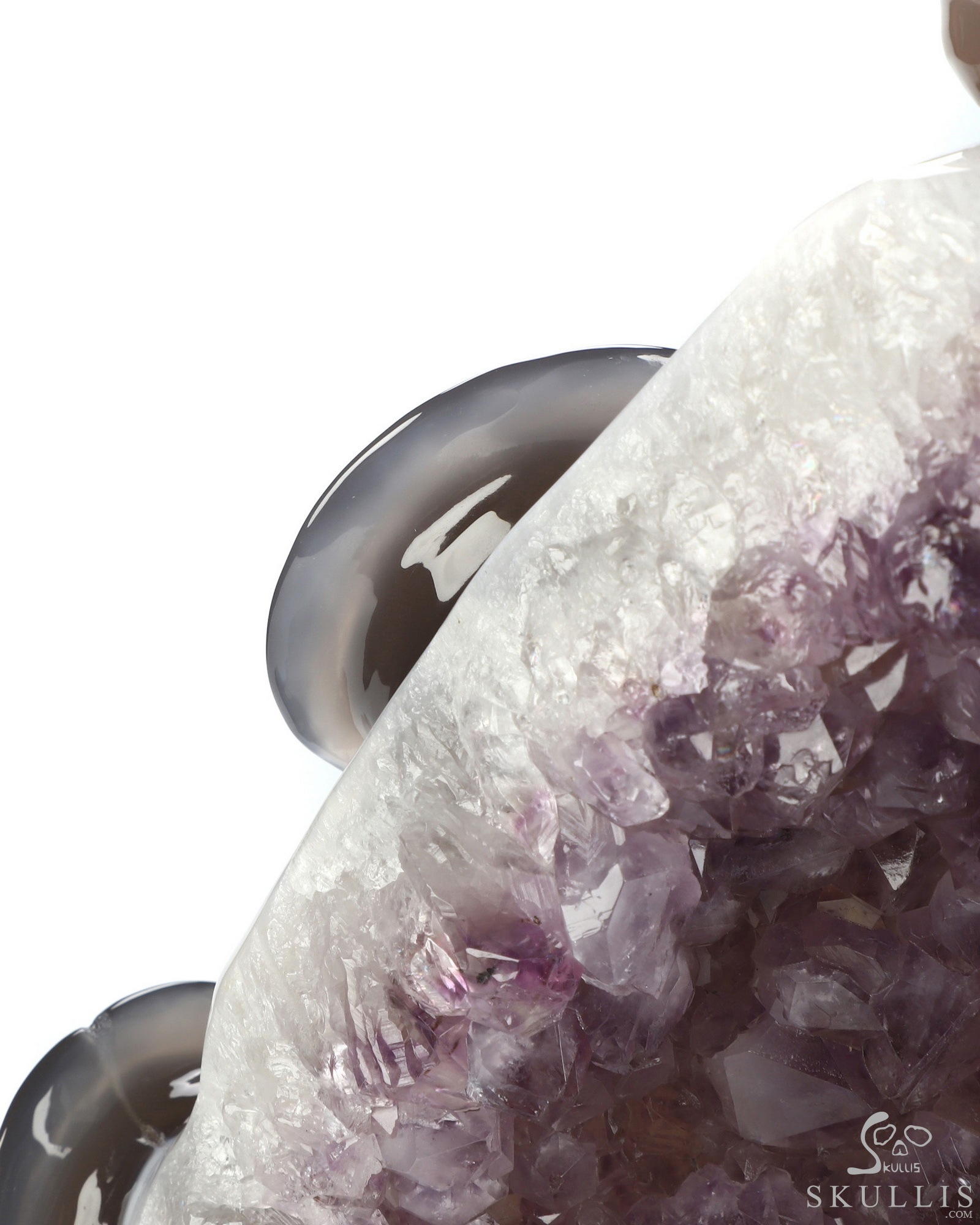 10.0" Agate Amethyst Druse Hand Carved Crystal Alien Fine Art Sculpture, Crystal Healing 10.0" Agate Amethyst Druse Hand Carved Crystal Alien Fine Art Sculpture, Crystal Healing