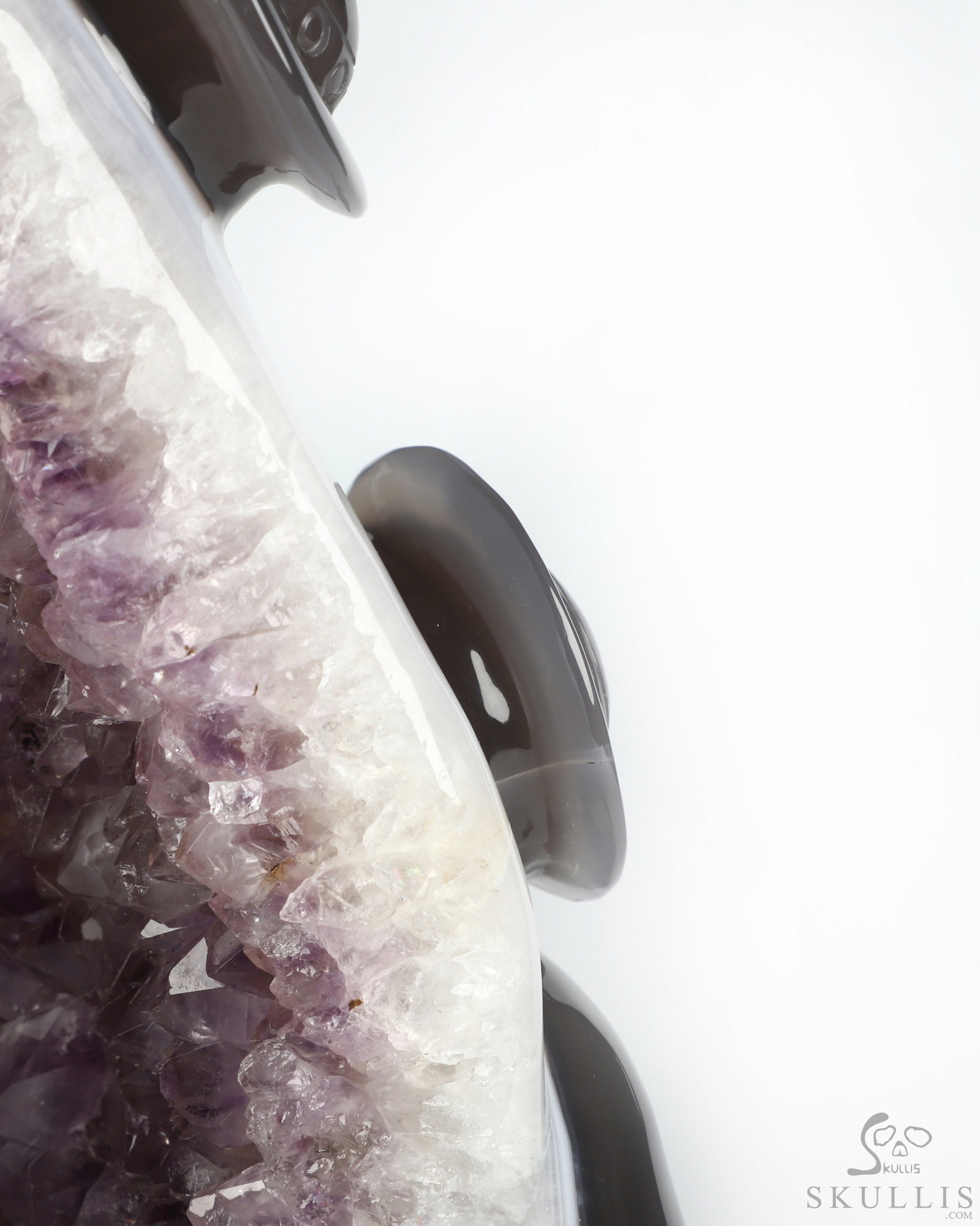 10.0" Agate Amethyst Druse Hand Carved Crystal Alien Fine Art Sculpture, Crystal Healing 10.0" Agate Amethyst Druse Hand Carved Crystal Alien Fine Art Sculpture, Crystal Healing