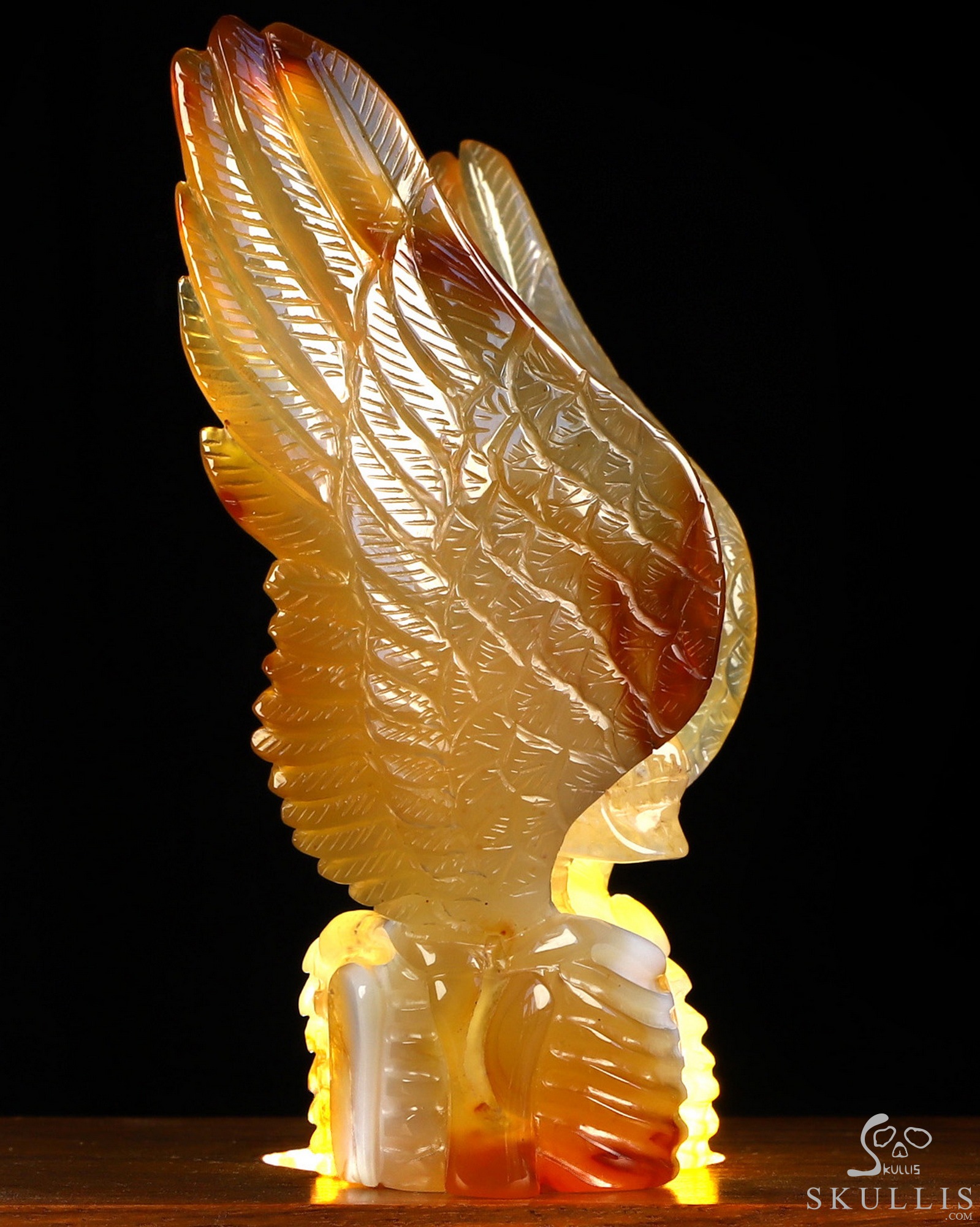 Sept 20, 2026 ACSAD (A Crystal Skull a Day) - Reborn from the Bone - 4.4" Agate Hand Carved Winged Crystal Skull Fine Art Sculpture, Crystal Healing Sept 20, 2026 ACSAD (A Crystal Skull a Day) - Reborn from the Bone - 4.4" Agate Hand Carved Winged Crystal Skull Fine Art Sculpture, Crystal Healing
